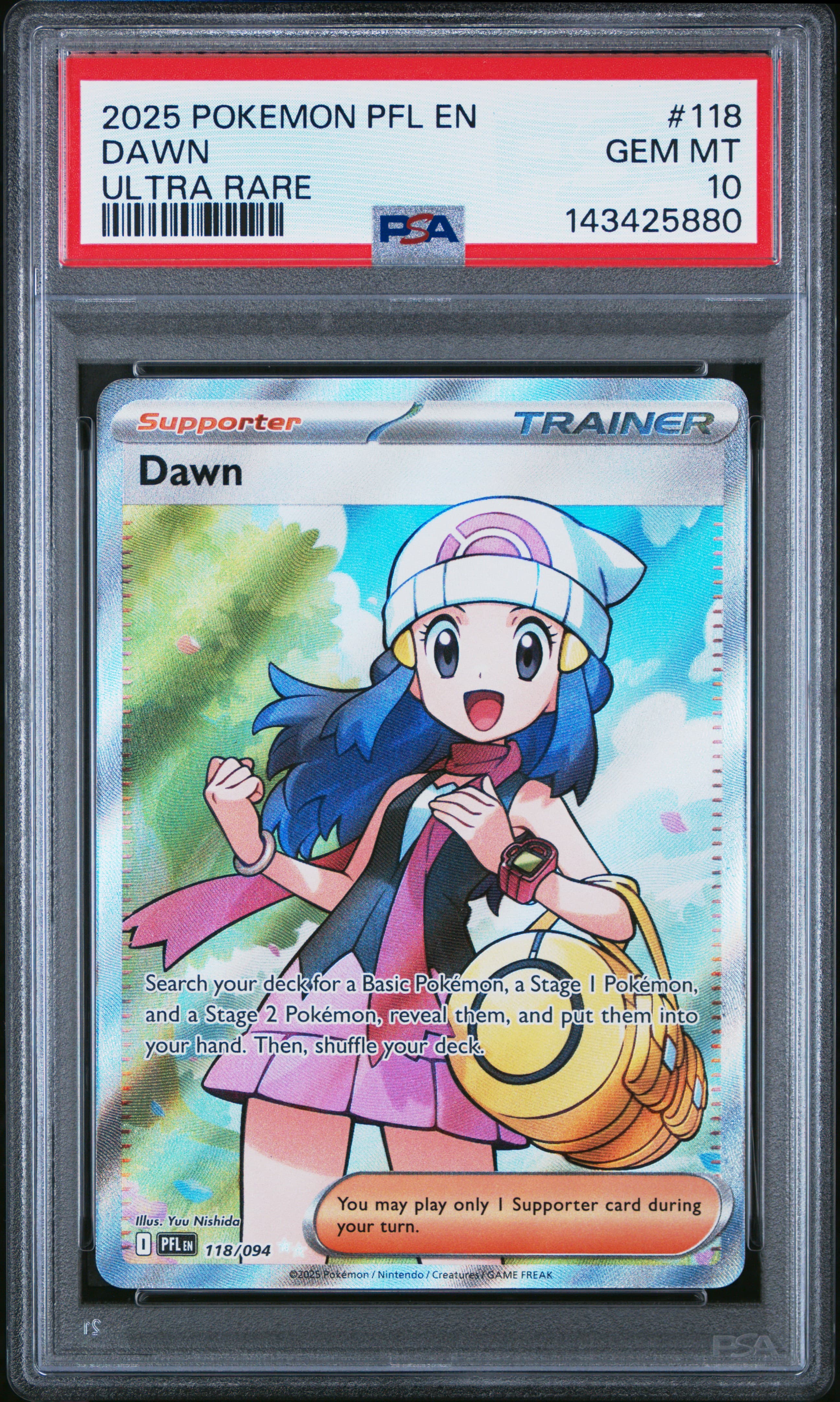 2025 POKEMON PFL EN-PHANTASMAL FLAMES DAWN #118 ULTRA RARE GEM MT 10 143425880