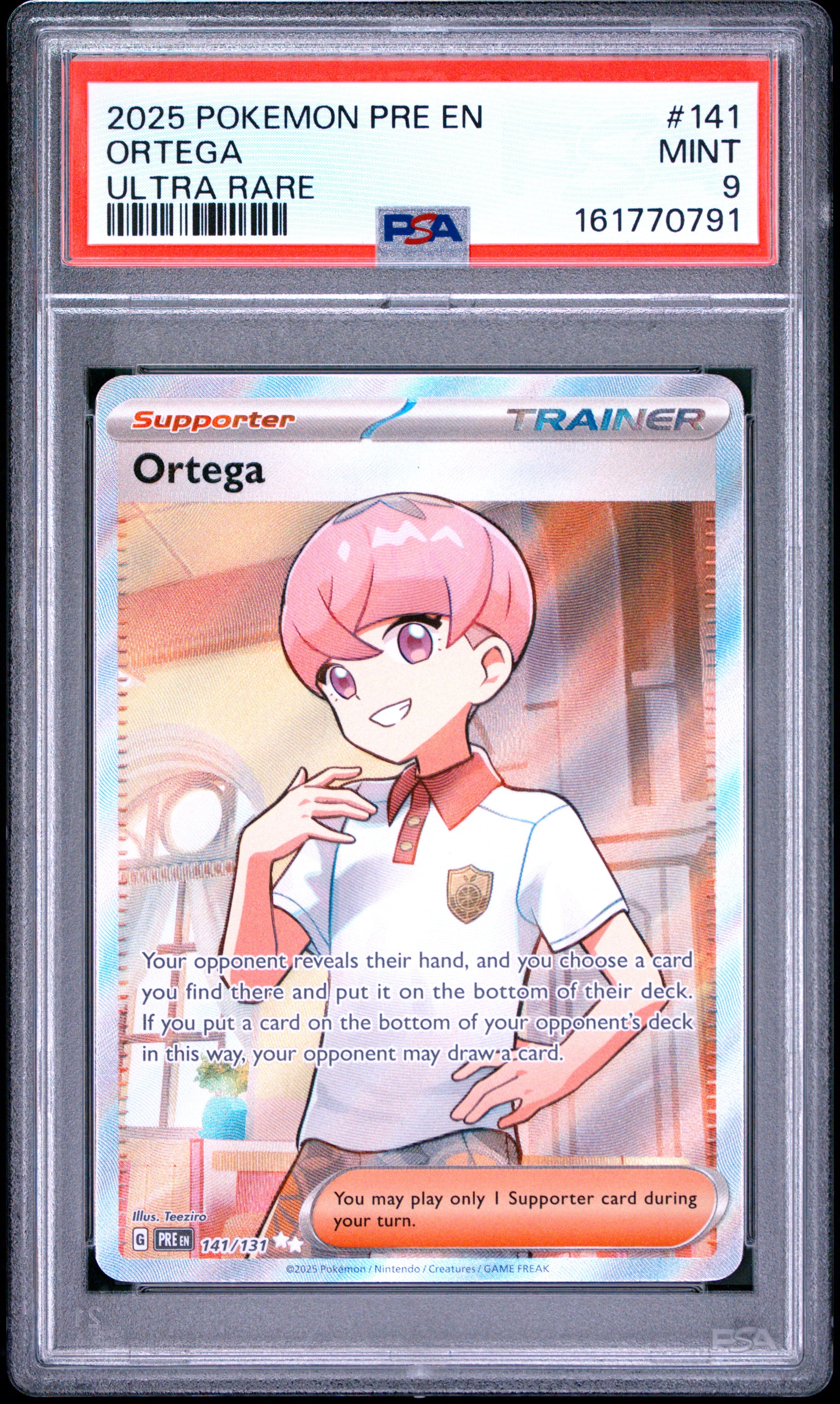 2025 POKEMON PRE EN-PRISMATIC EVOLUTIONS ORTEGA #141 ULTRA RARE MINT 9 161770791