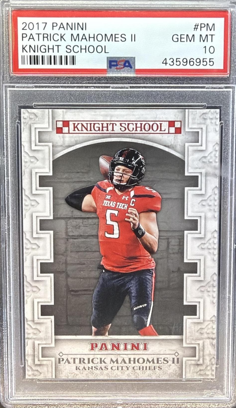 2017 PANINI KNIGHT SCHOOL PATRICK MAHOMES II #PM KNIGHT SCHOOL GEM MT 10 43596955