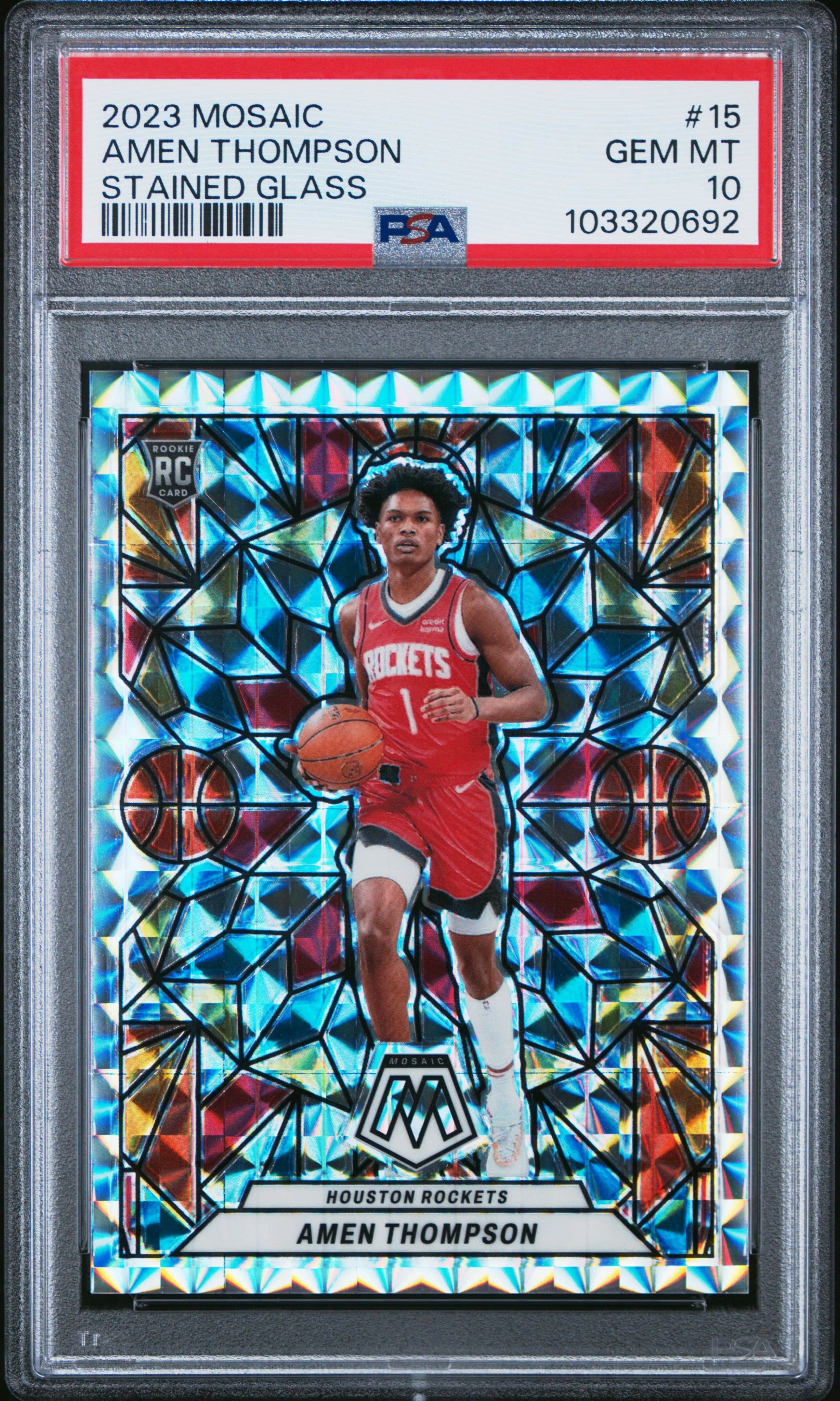 2023 PANINI MOSAIC STAINED GLASS AMEN THOMPSON #15 GEM MT 10 103320692