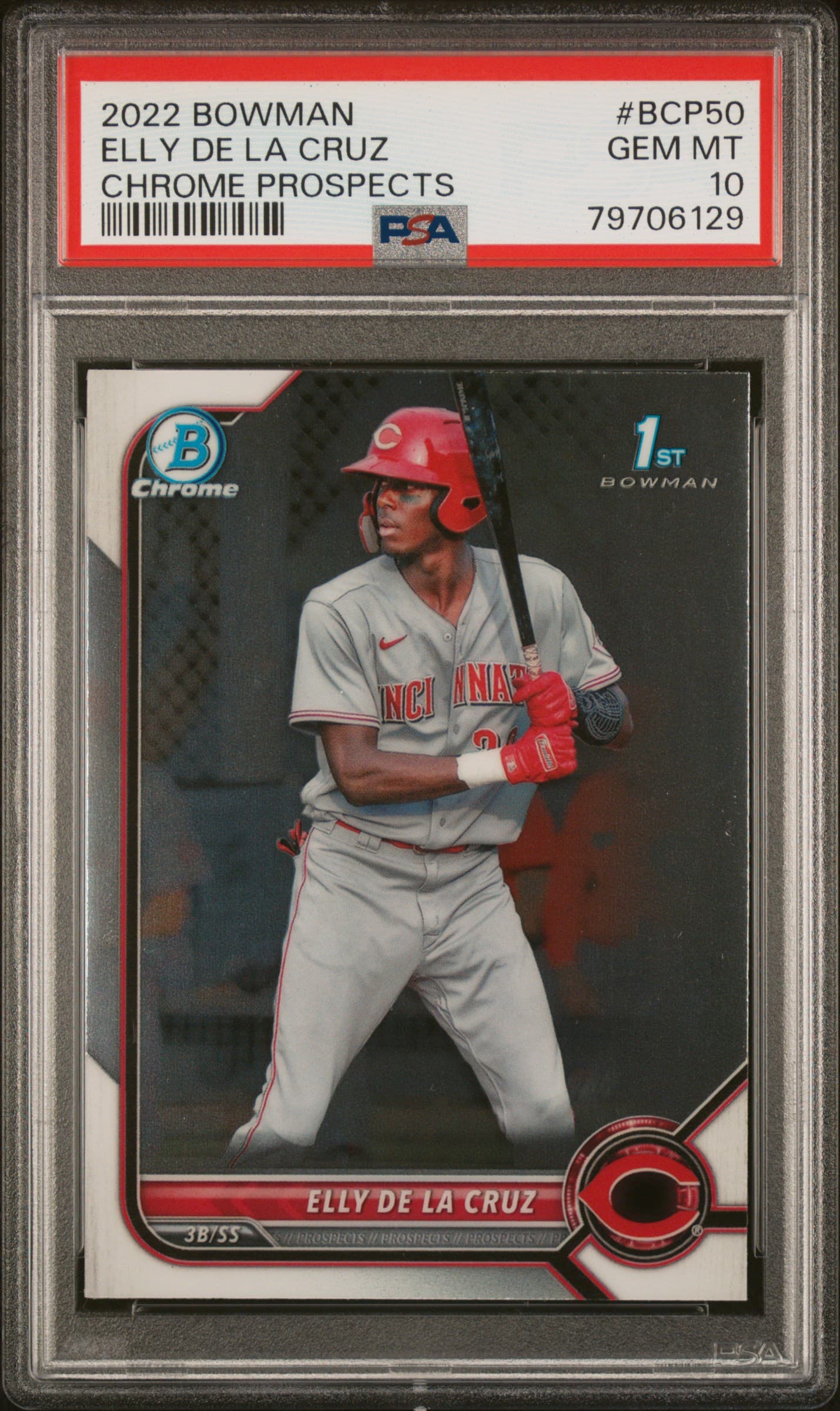 2022 BOWMAN CHROME PROSPECTS ELLY DE LA CRUZ #BCP50 CHROME PROSPECTS GEM MT 10 79706129