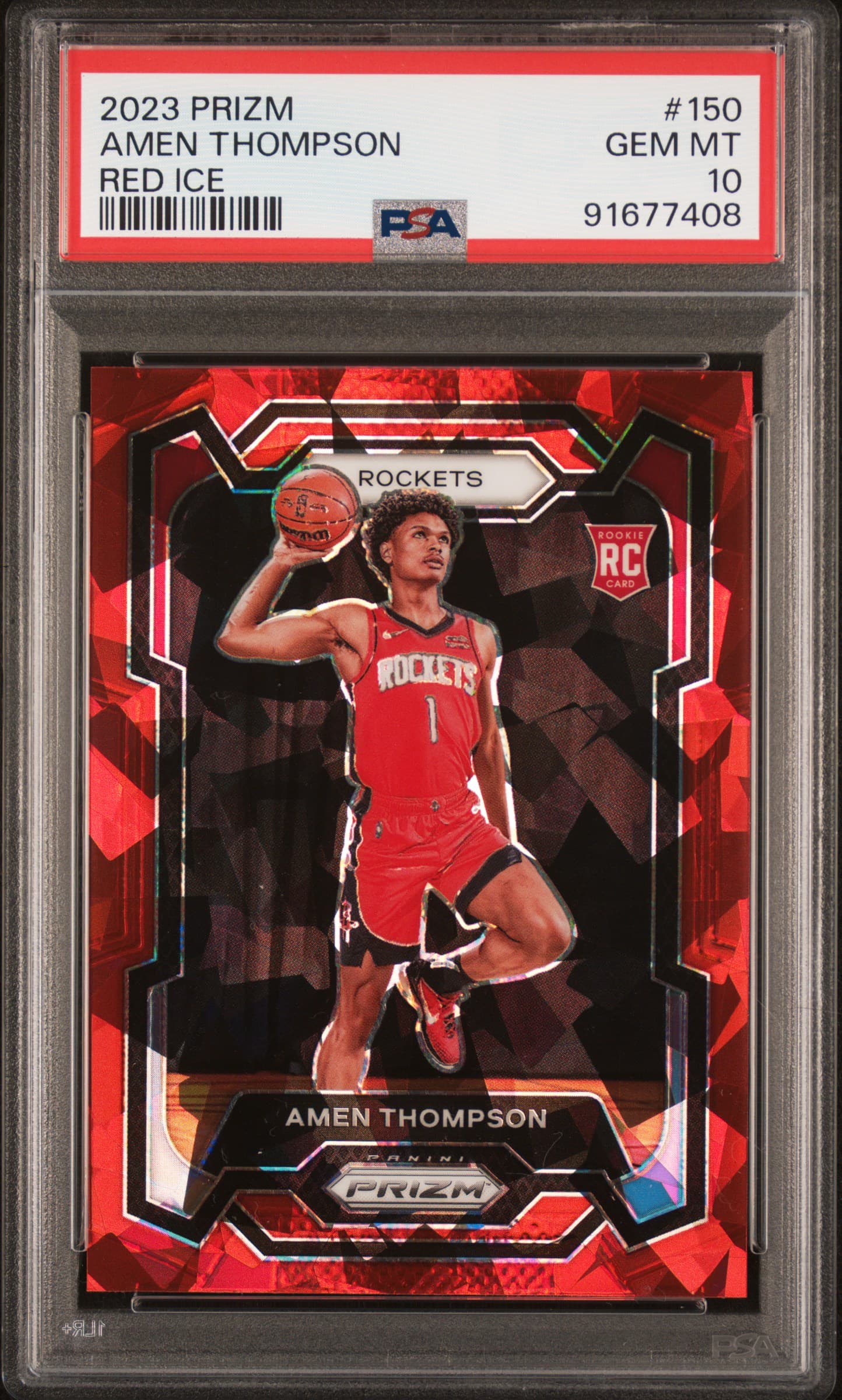 2023 PANINI PRIZM AMEN THOMPSON #150 RED ICE GEM MT 10 91677408