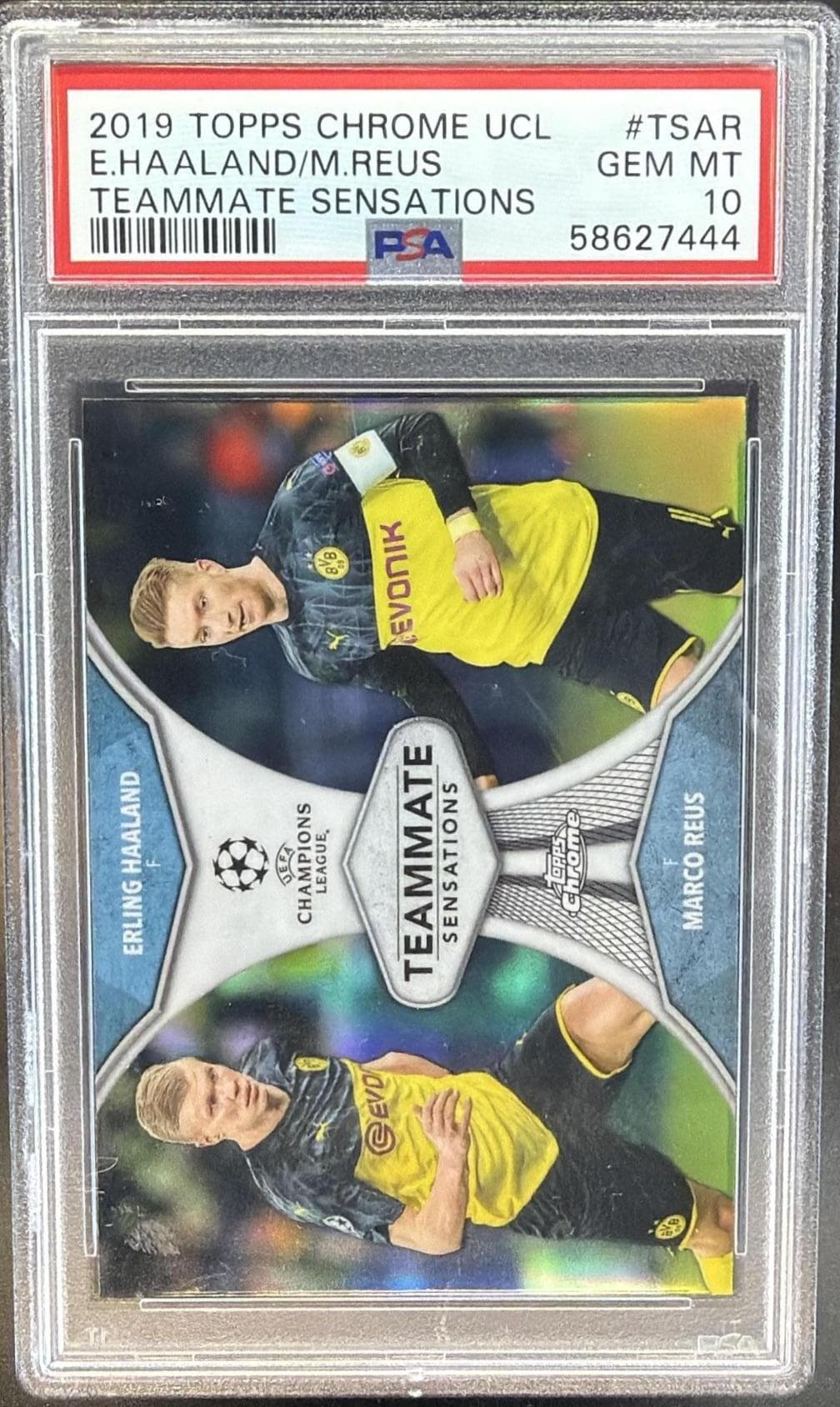 2019 TOPPS CHROME UEFA CHAMPIONS LEAGUE TEAMMATE SENSATIONS E.HAALAND/M.REUS #AR TEAMMATE SENSATIONS GEM MT 10 58627444