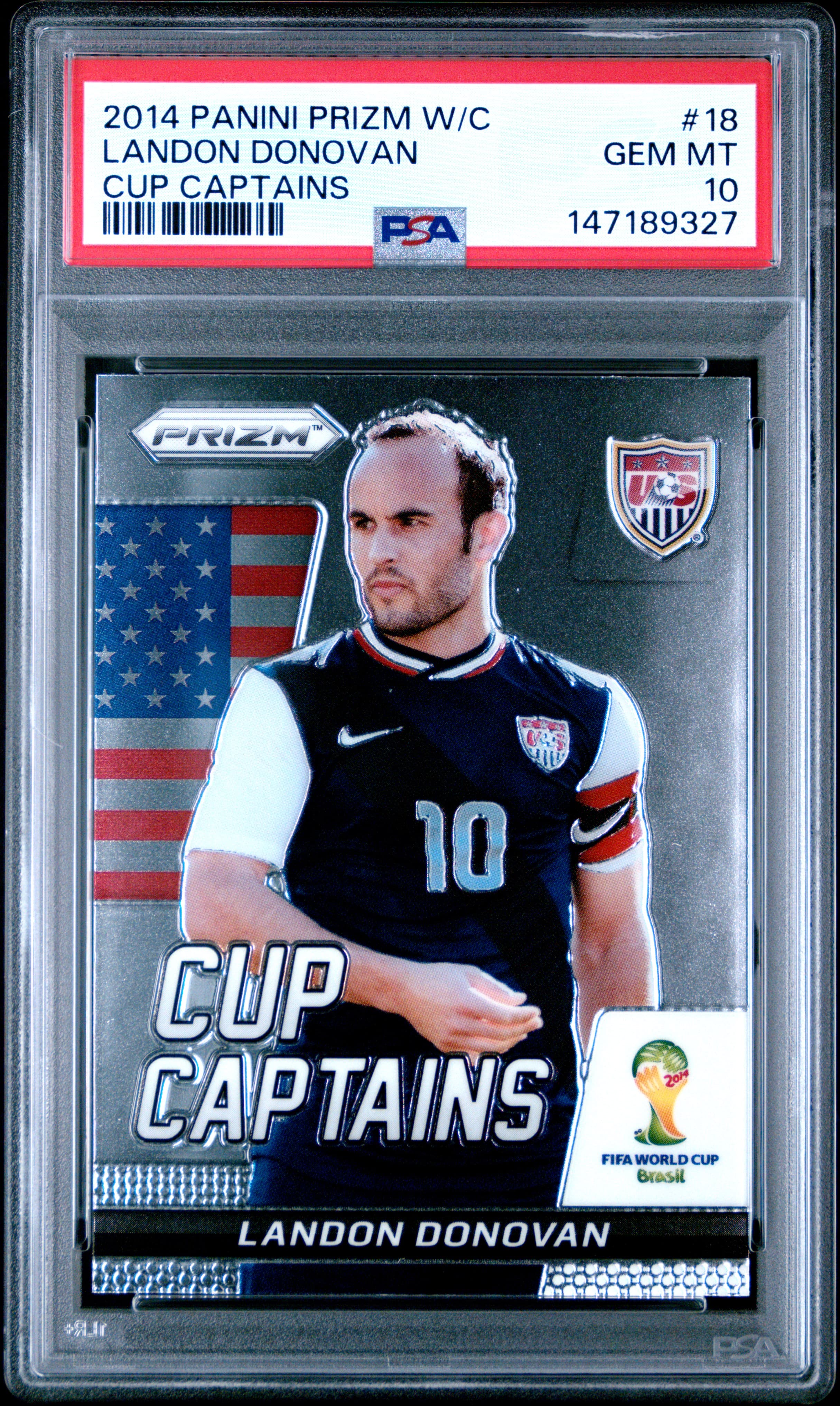 2014 PANINI PRIZM WORLD CUP CUP CAPTAINS LANDON DONOVAN #18 CUP CAPTAINS GEM MT 10 147189327