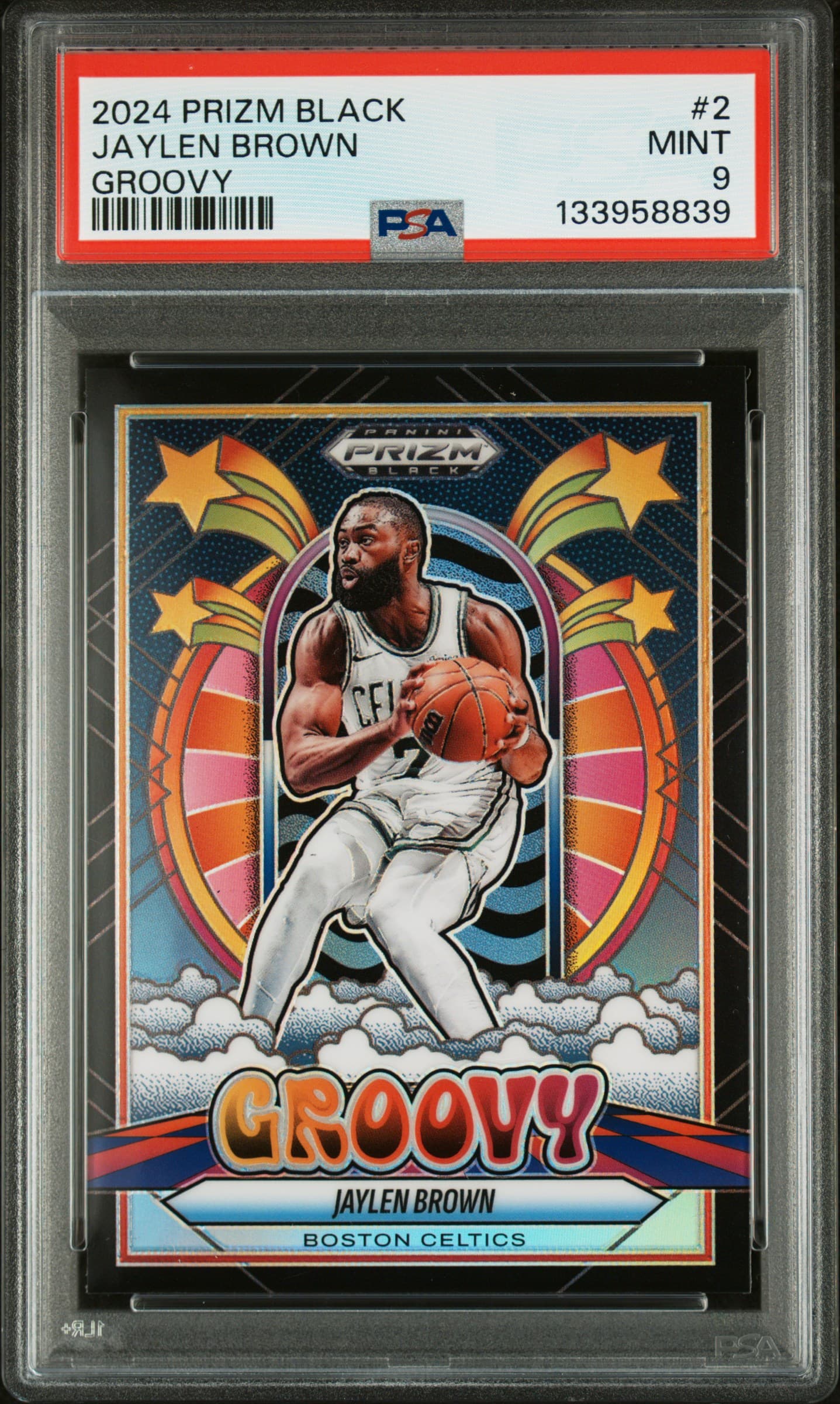 2024 PANINI PRIZM BLACK GROOVY JAYLEN BROWN #2 MINT 9 133958839