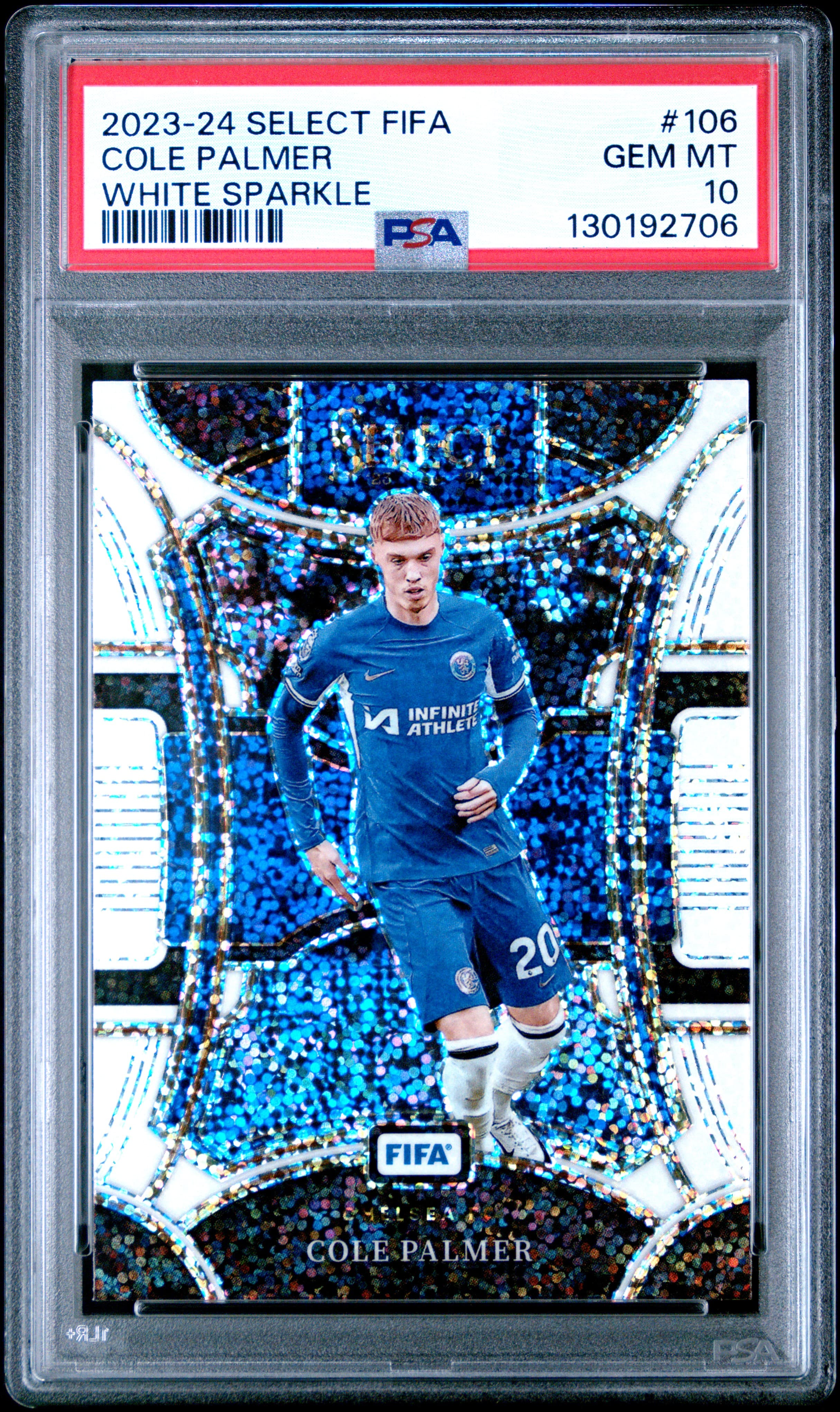 2023-24 PANINI SELECT FIFA COLE PALMER #106 WHITE SPARKLE GEM MT 10 130192706