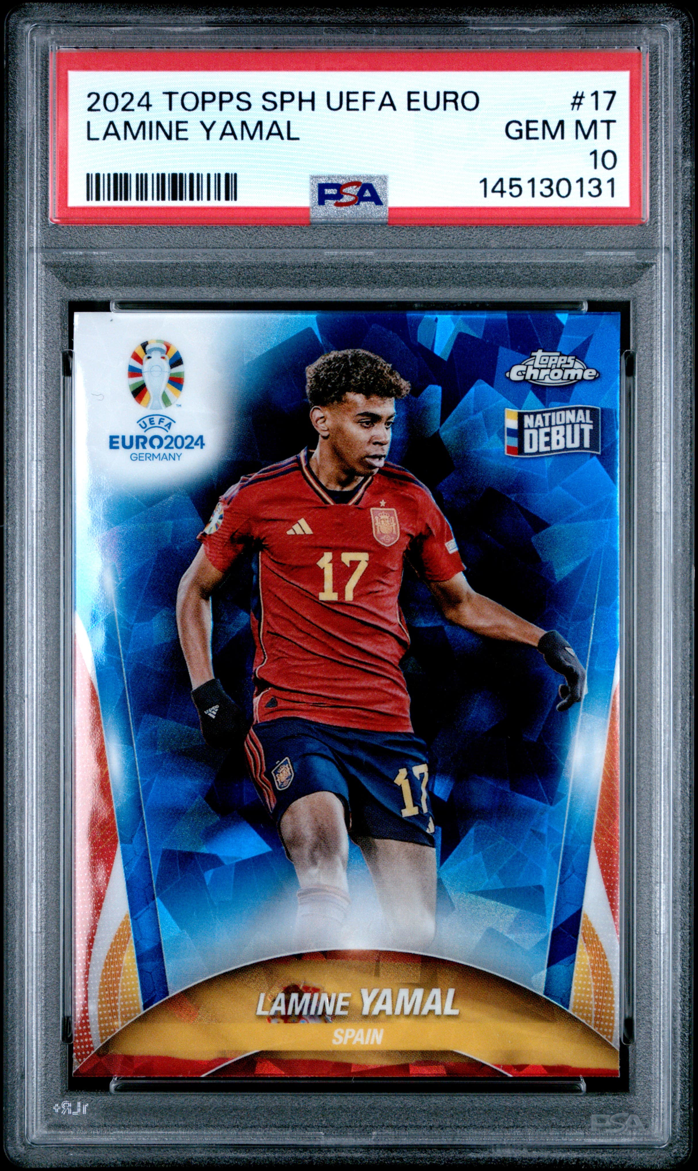 2024 TOPPS CHROME SAPPHIRE UEFA EURO LAMINE YAMAL #17 GEM MT 10 145130131