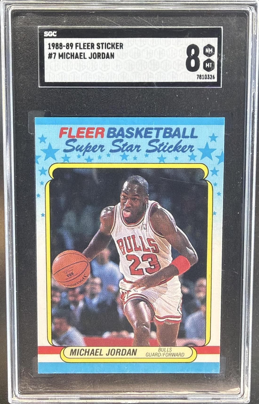 1988-89 FLEER MICHAEL JORDAN STICKER #7 SGC 8