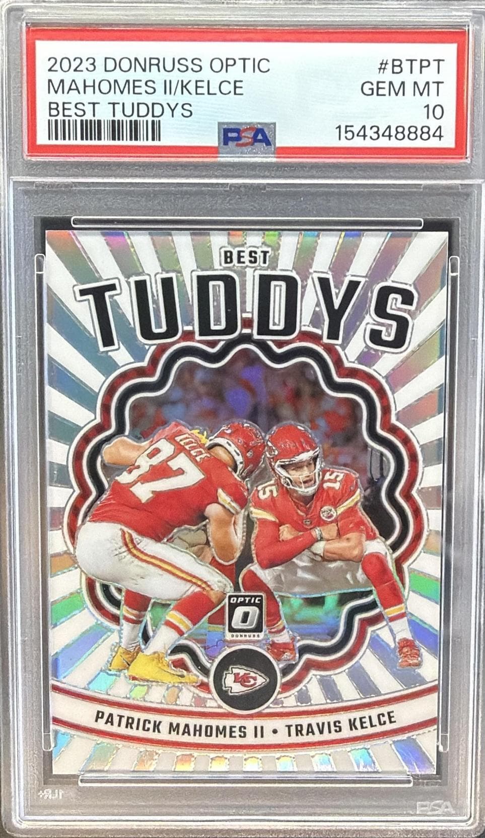 2023 PANINI DONRUSS OPTIC BEST TUDDYS MAHOMES II/KELCE #BTPT GEM MT 10 154348884