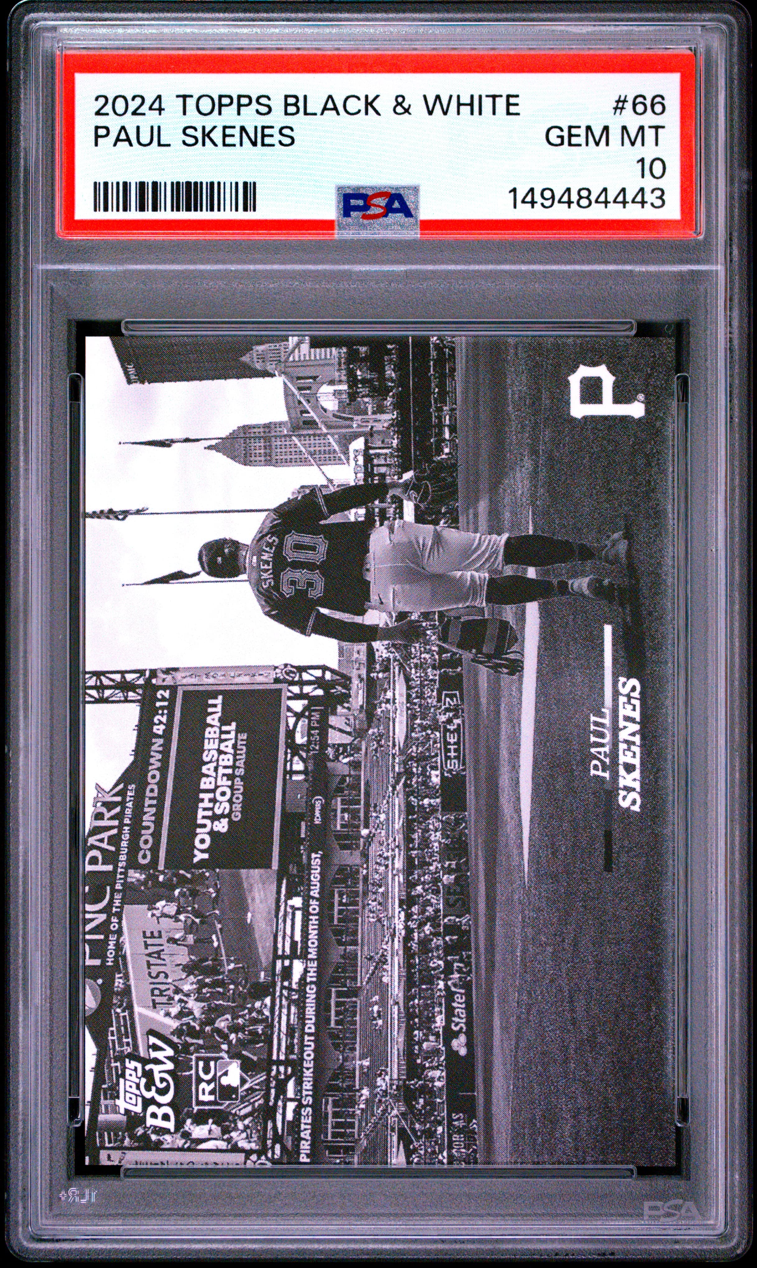2024 TOPPS BLACK AND WHITE PAUL SKENES #66 GEM MT 10 149484443