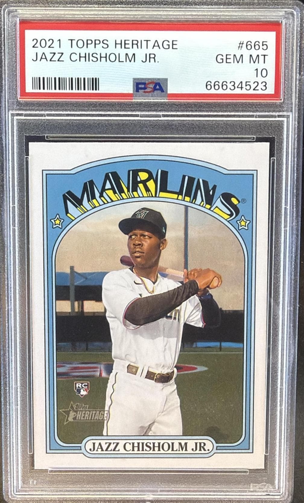 2021 TOPPS HERITAGE JAZZ CHISHOLM JR. #665 GEM MT 10 66634523