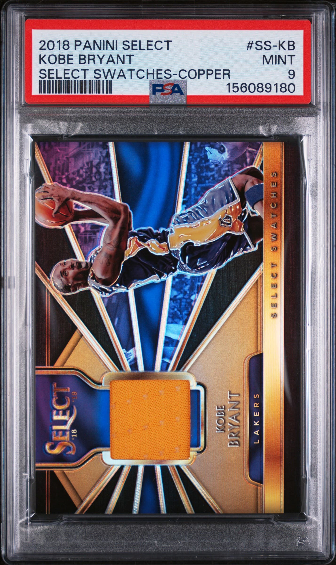 2018 PANINI SELECT SELECT SWATCHES KOBE BRYANT #SS-KB SELECT SWATCHES-COPPER MINT 9 156089180