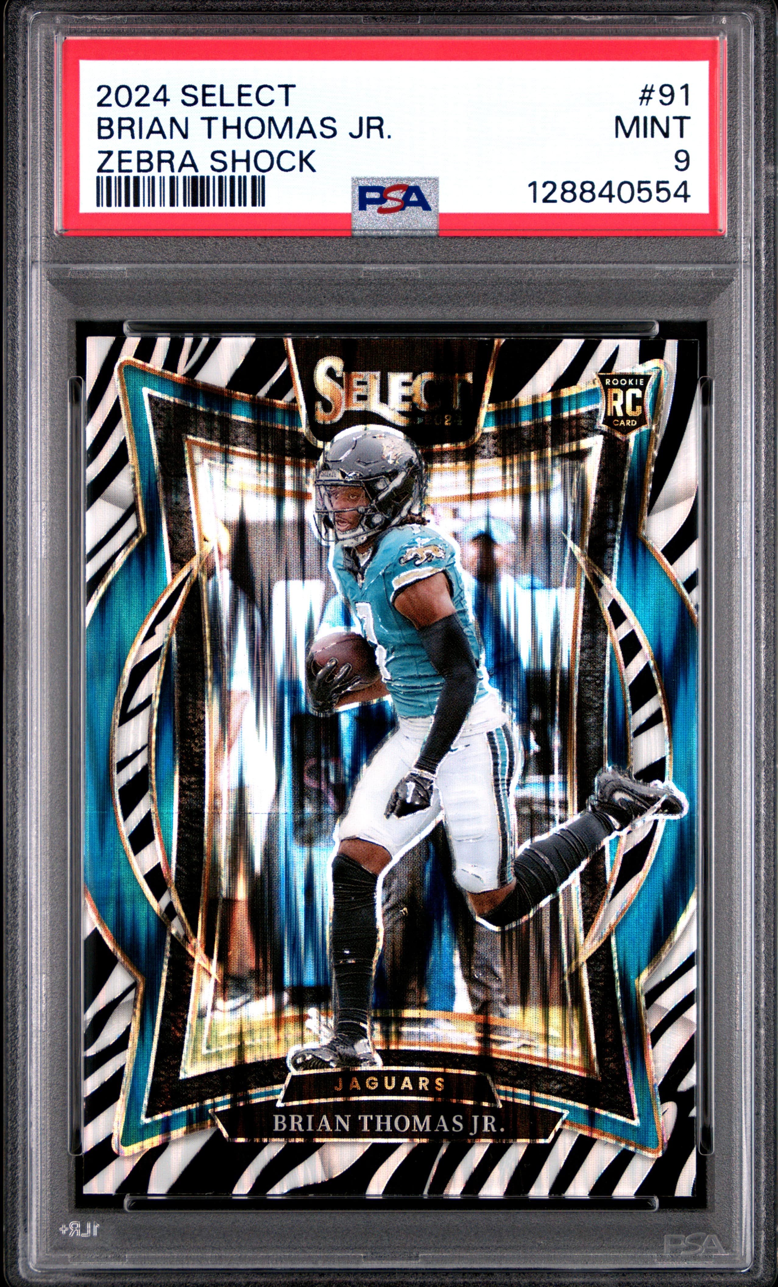2024 PANINI SELECT BRIAN THOMAS JR. #91 ZEBRA SHOCK MINT 9 128840554