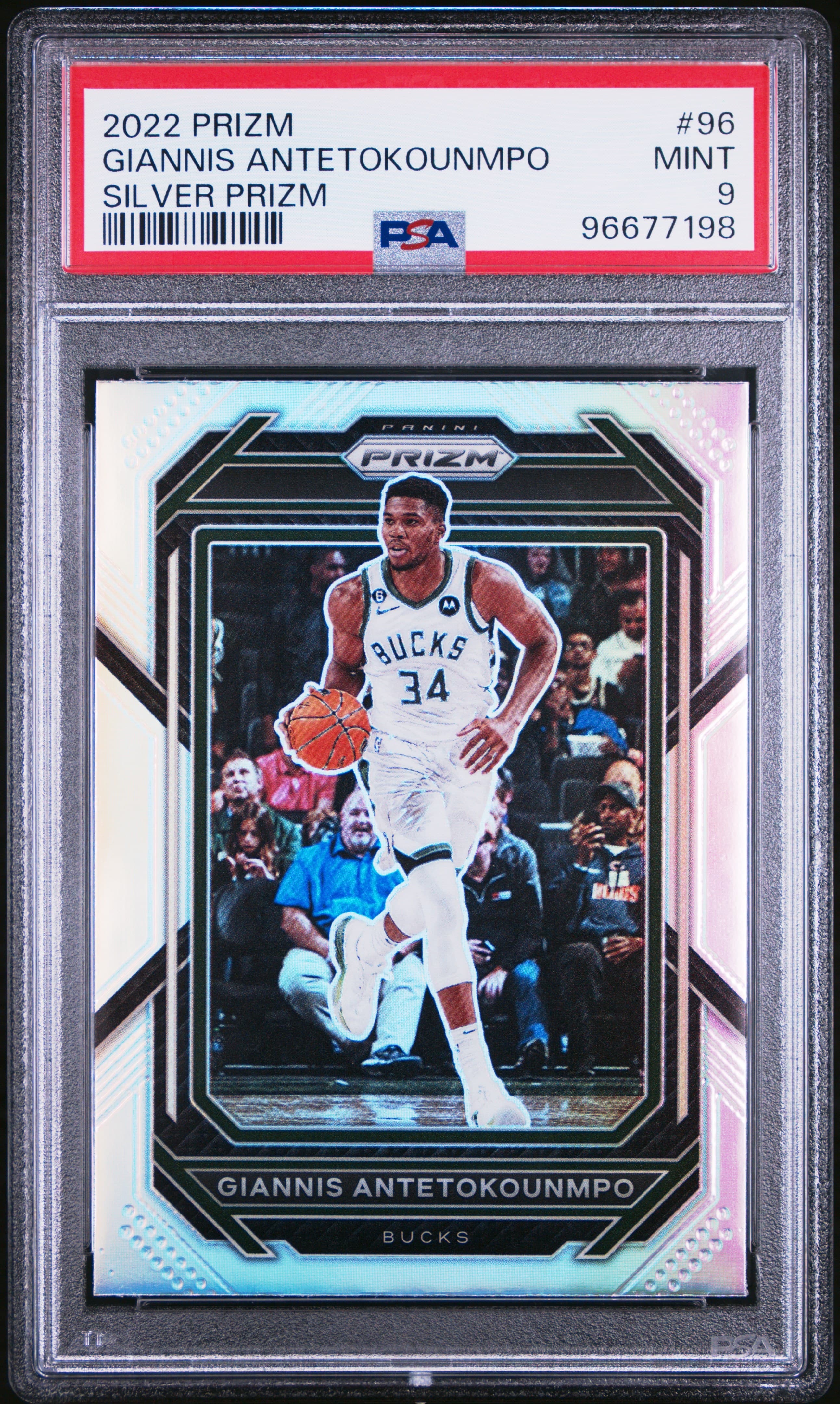 2022 PANINI PRIZM GIANNIS ANTETOKOUNMPO #96 SILVER PRIZM MINT 9 96677198