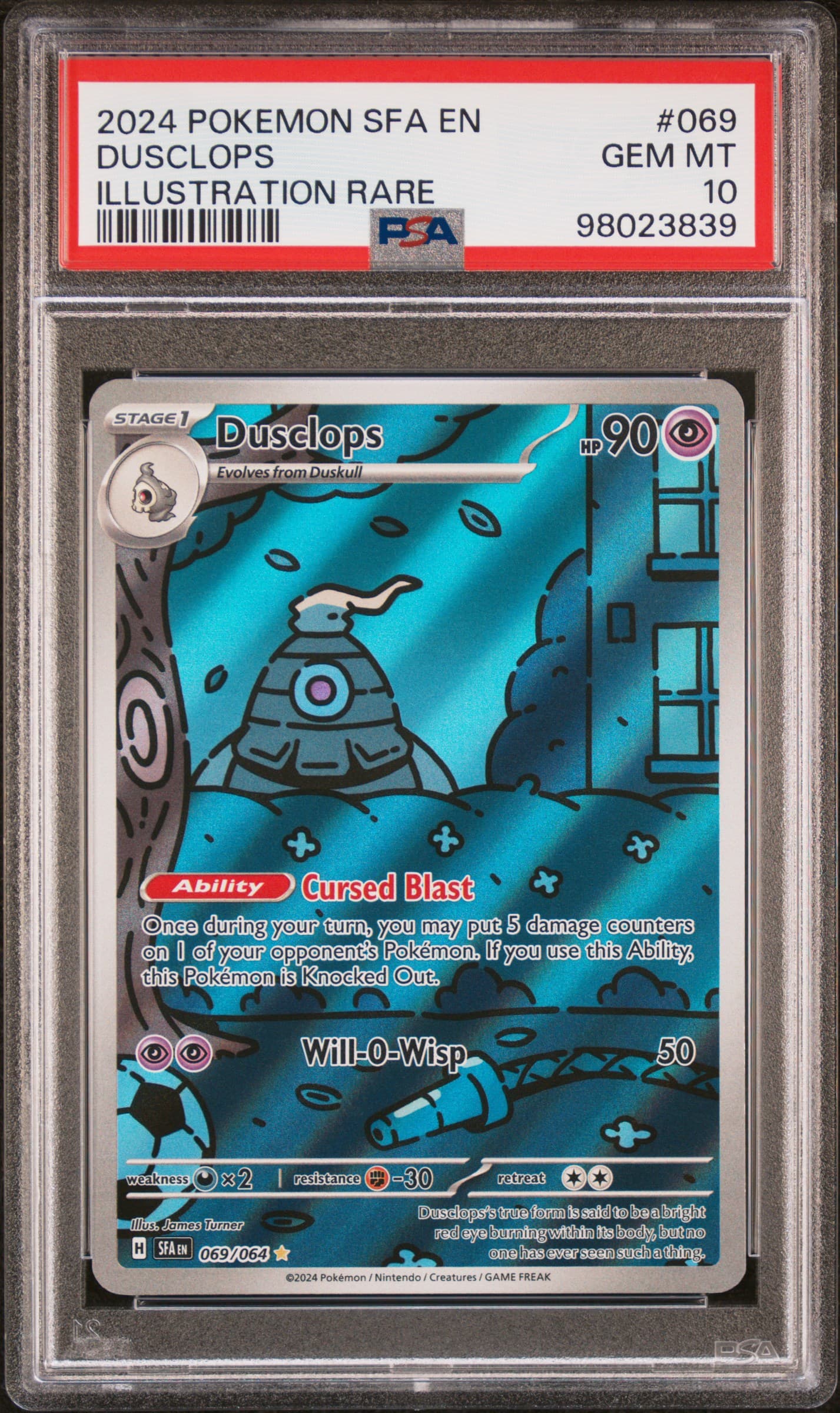 2024 POKEMON SFA EN-SHROUDED FABLE DUSCLOPS #069 ILLUSTRATION RARE GEM MT 10 98023839