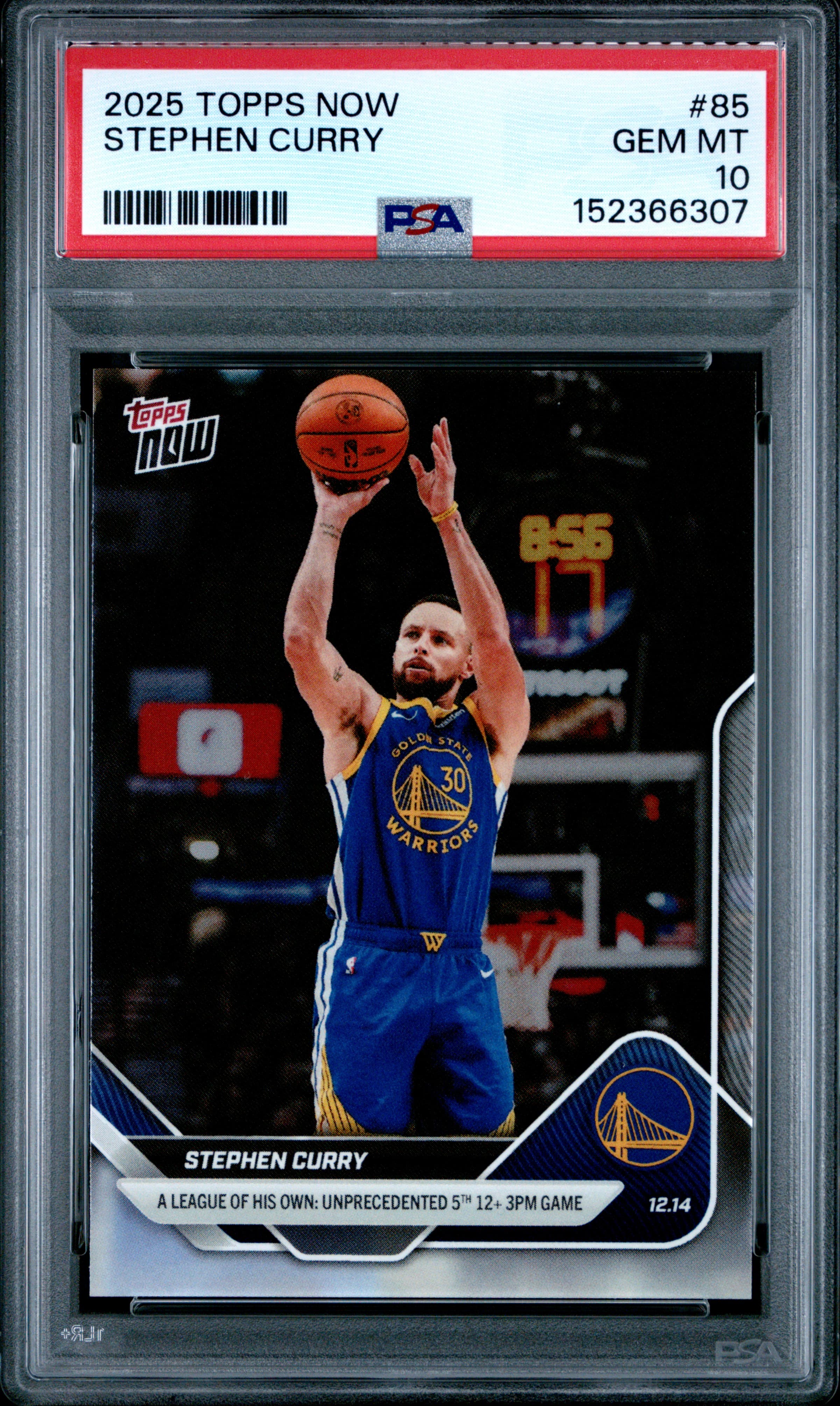 2025 TOPPS NOW STEPHEN CURRY #85 GEM MT 10 152366307