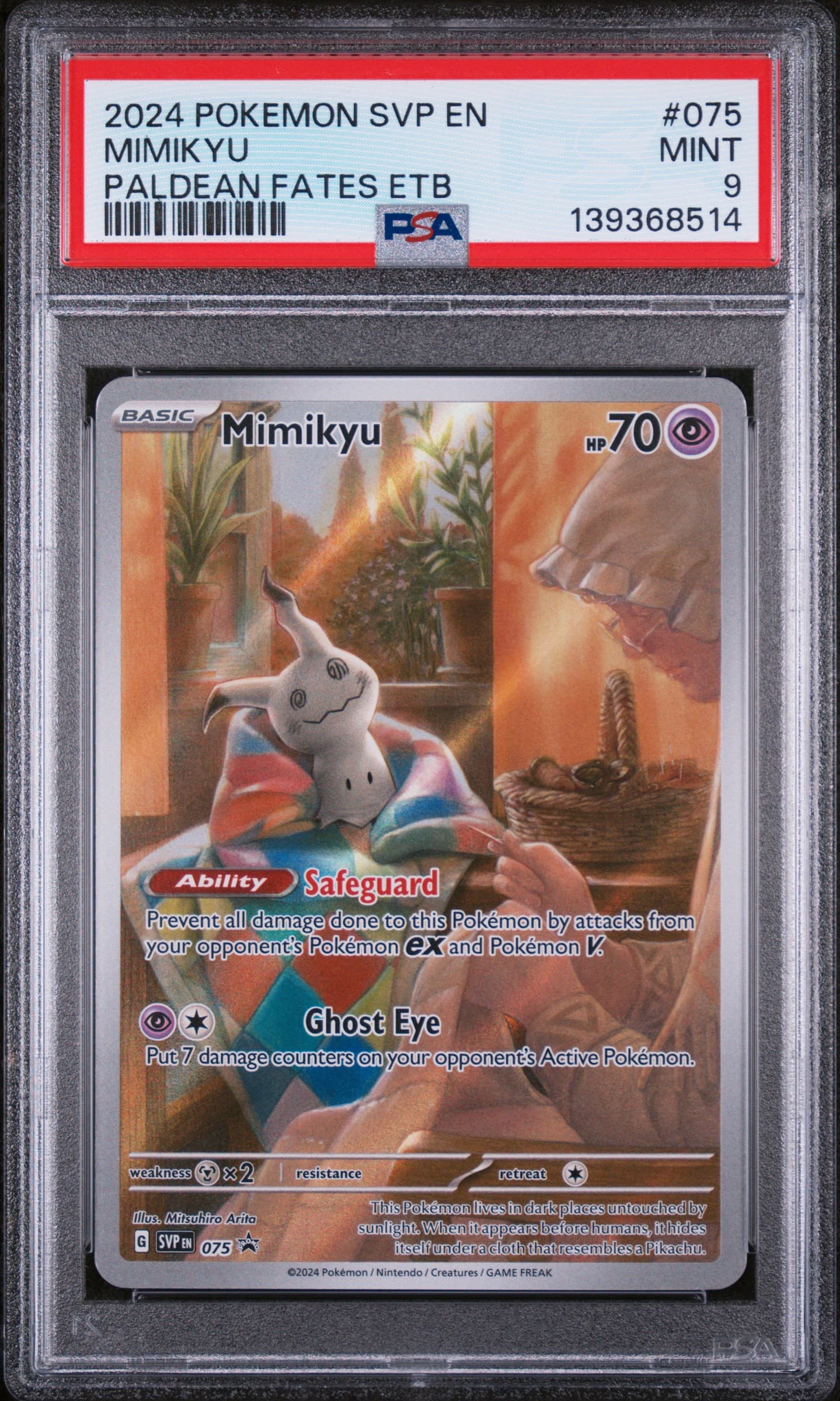 2024 POKEMON SVP EN-SV BLACK STAR PROMO MIMIKYU #075 PALDEAN FATES ETB MINT 9 139368514