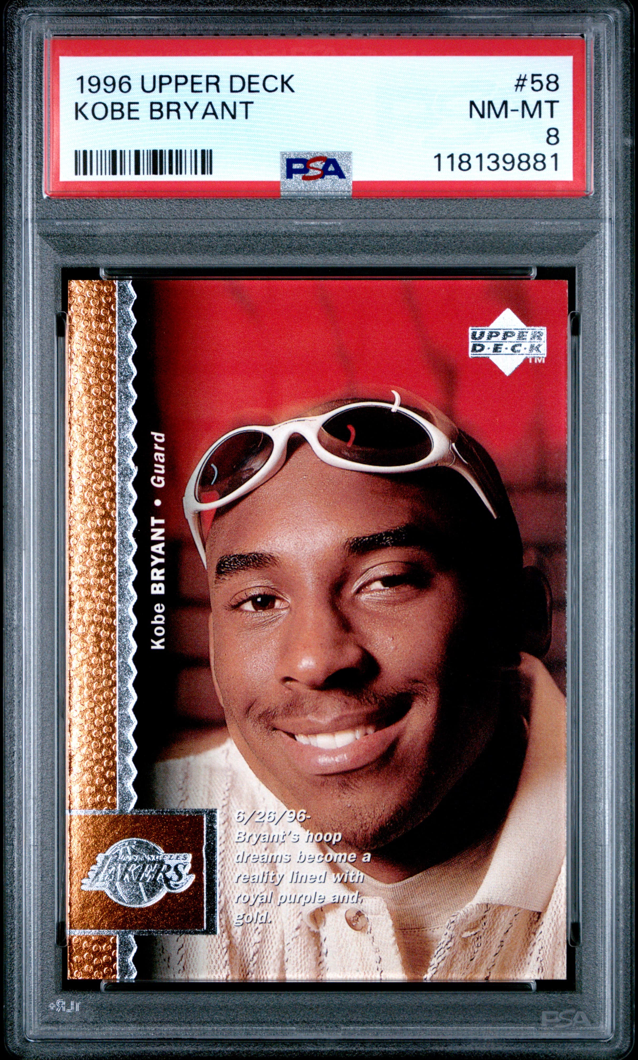 1996 UPPER DECK KOBE BRYANT #58 NM-MT 8 118139881