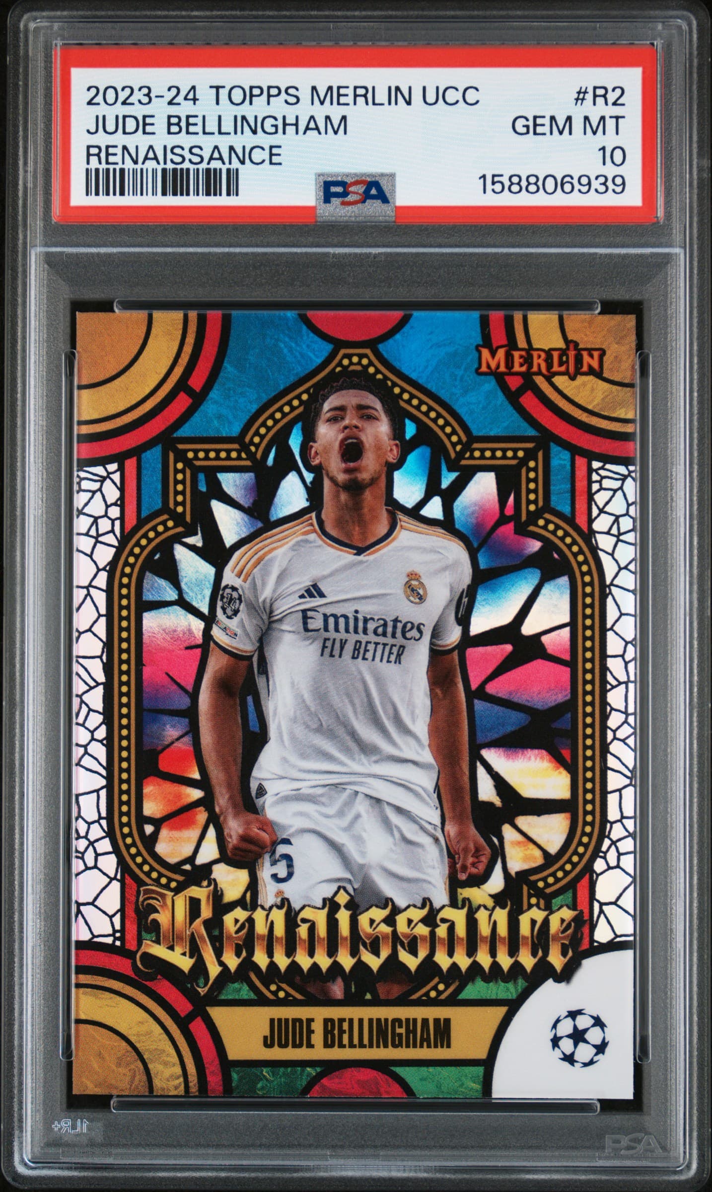 2023-24 TOPPS MERLIN UEFA CLUB COMPETITIONS RENAISSANCE JUDE BELLINGHAM #R2 GEM MT 10 158806939