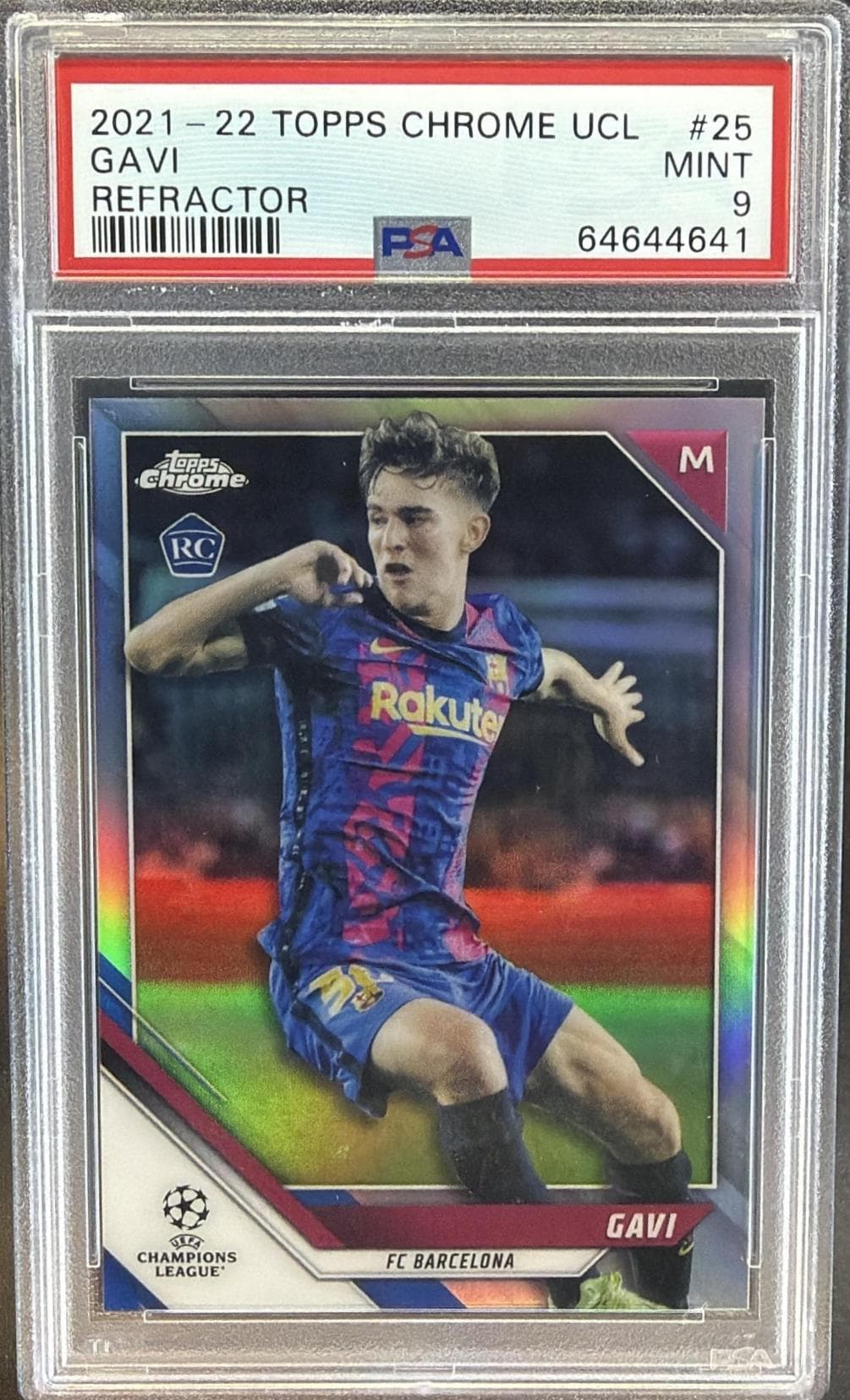 2021 TOPPS CHROME UEFA CHAMPIONS LEAGUE GAVI #25 REFRACTOR MINT 9 64644641