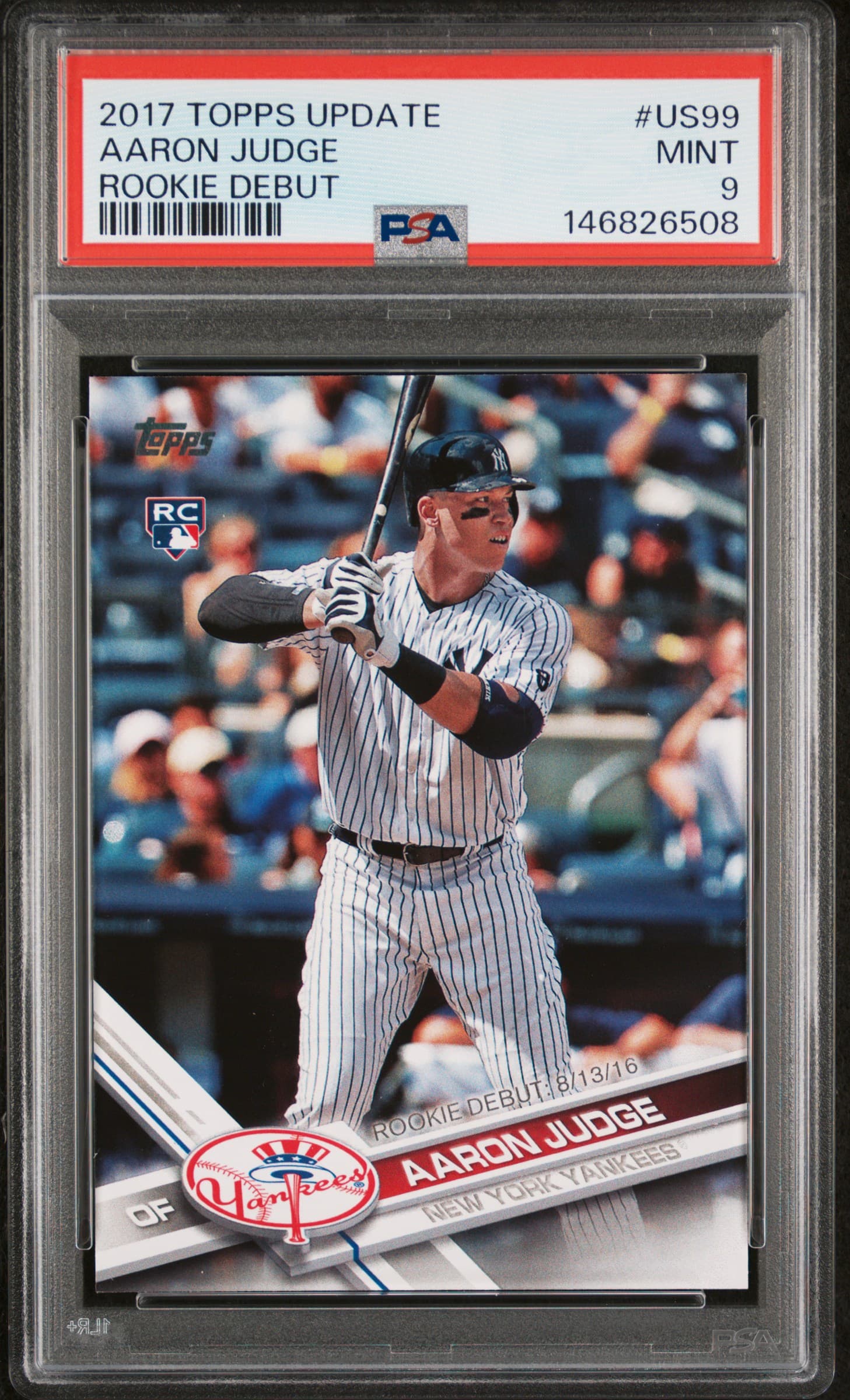 2017 TOPPS UPDATE AARON JUDGE #US99 ROOKIE DEBUT MINT 9 146826508