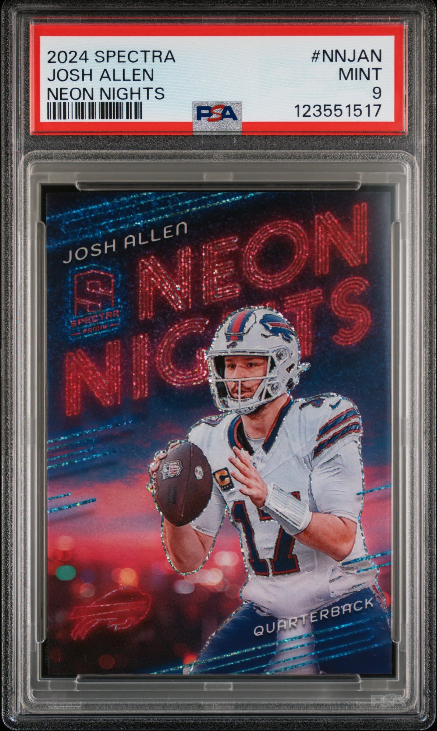 2024 PANINI SPECTRA NEON NIGHTS JOSH ALLEN #NNJAN MINT 9 123551517