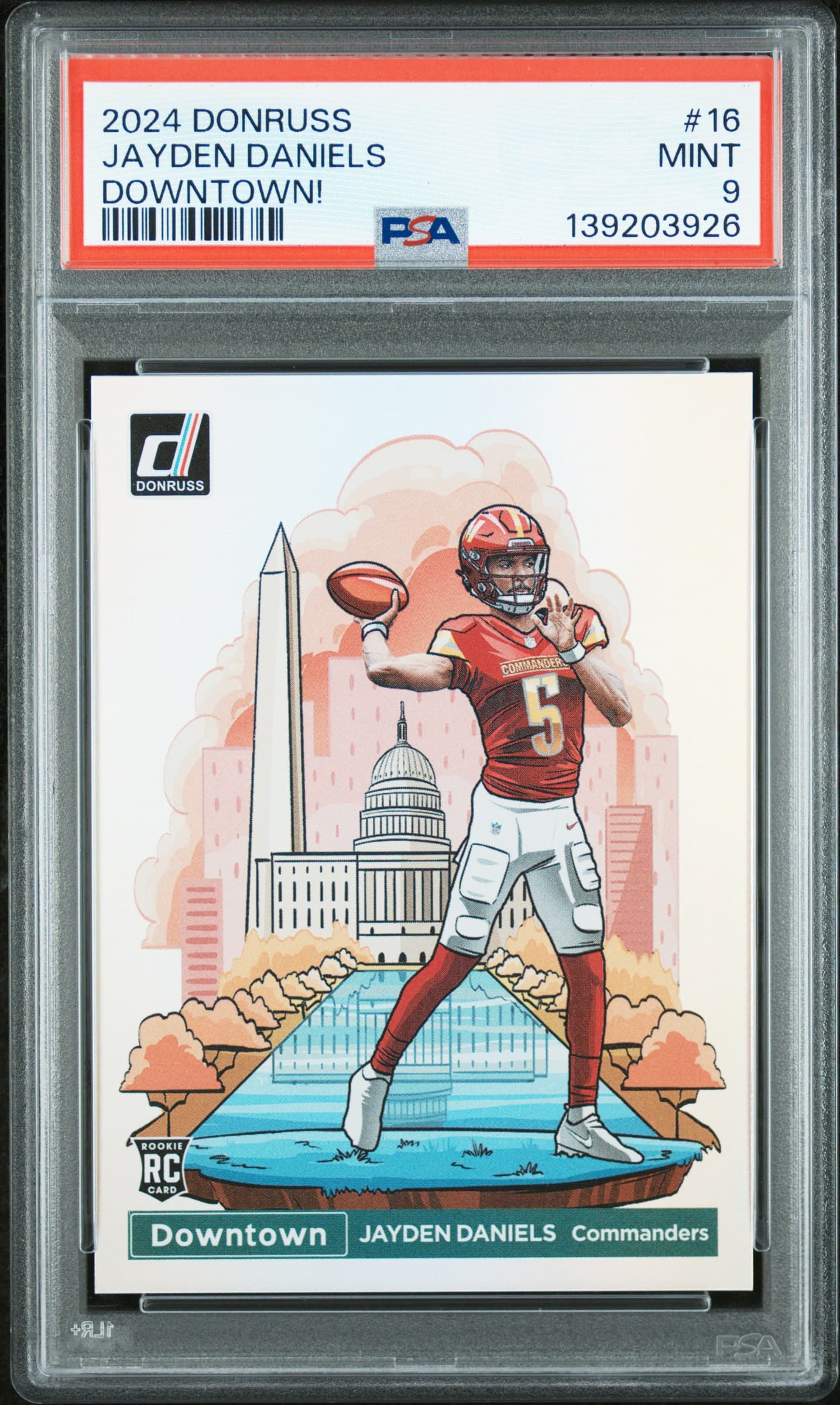 2024 PANINI DONRUSS DOWNTOWN! JAYDEN DANIELS #16 MINT 9 139203926