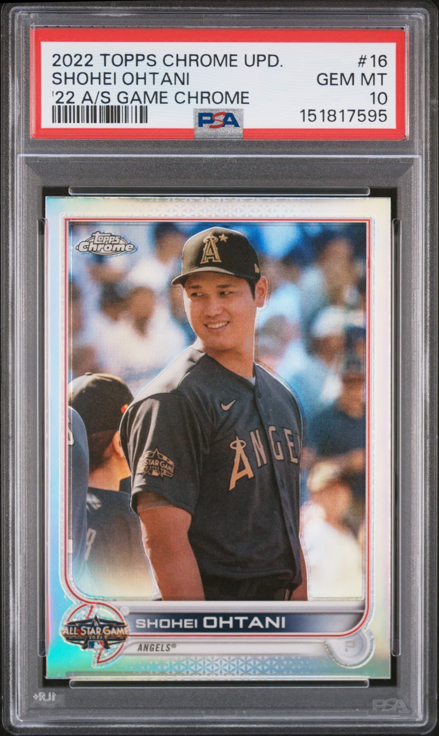 2022 TOPPS CHROME UPDATE 2022 ALL-STAR GAME CHROME SHOHEI OHTANI #16 '22 A/S GAME CHROME GEM MT 10 151817595