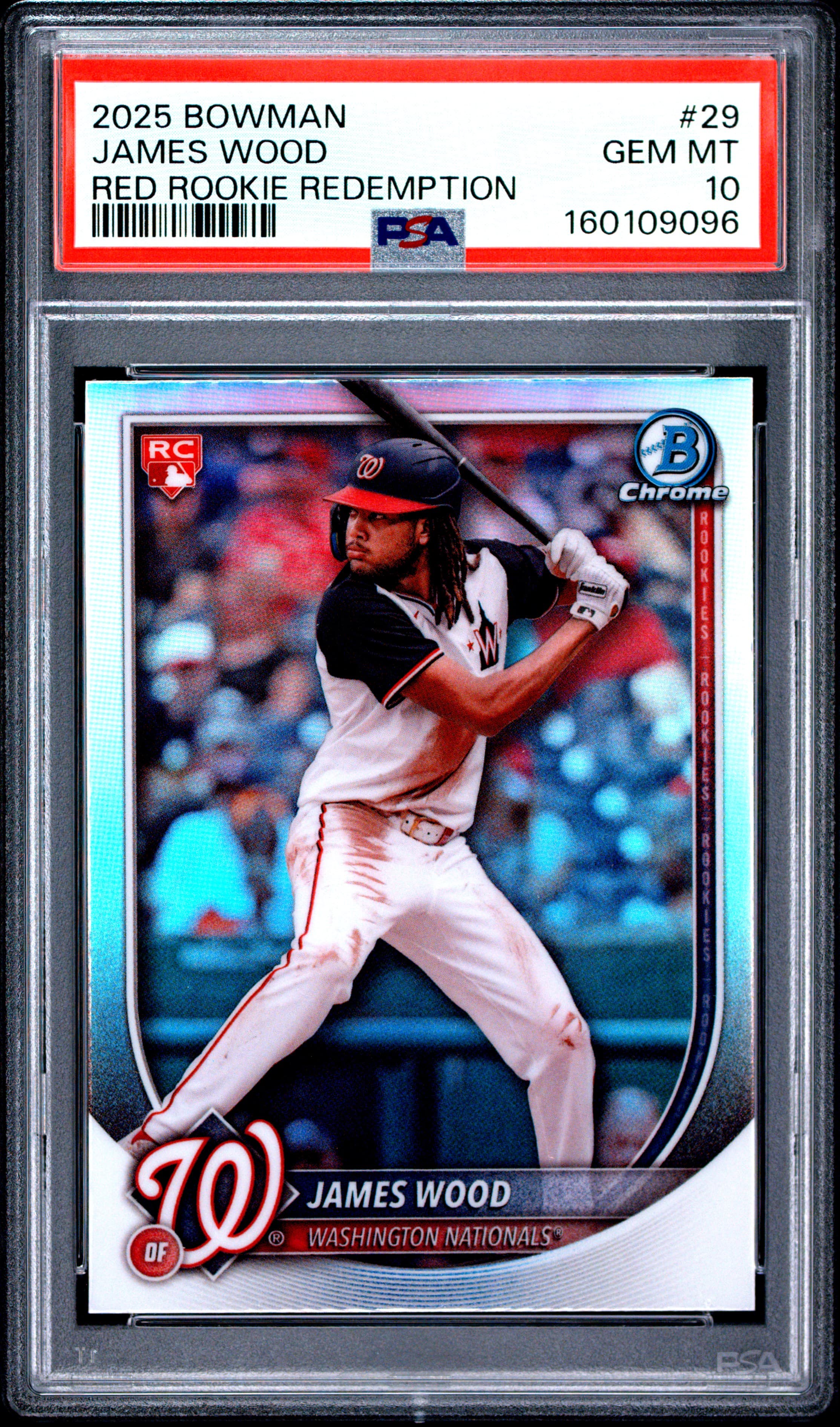 2025 BOWMAN JAMES WOOD #29 RED ROOKIE REDEMPTION GEM MT 10 160109096