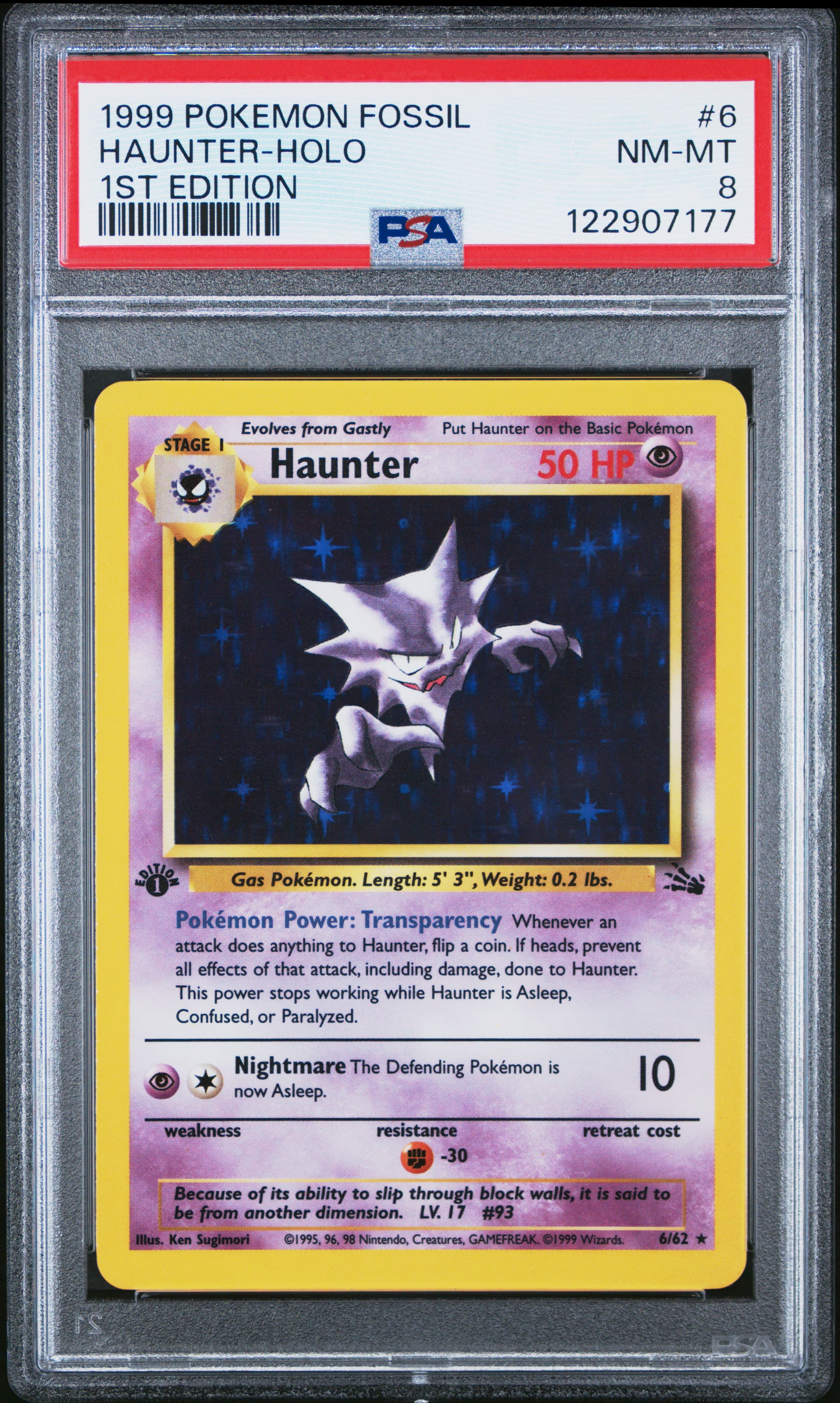 1999 POKEMON FOSSIL HAUNTER-HOLO #6 1ST EDITION NM-MT 8 122907177