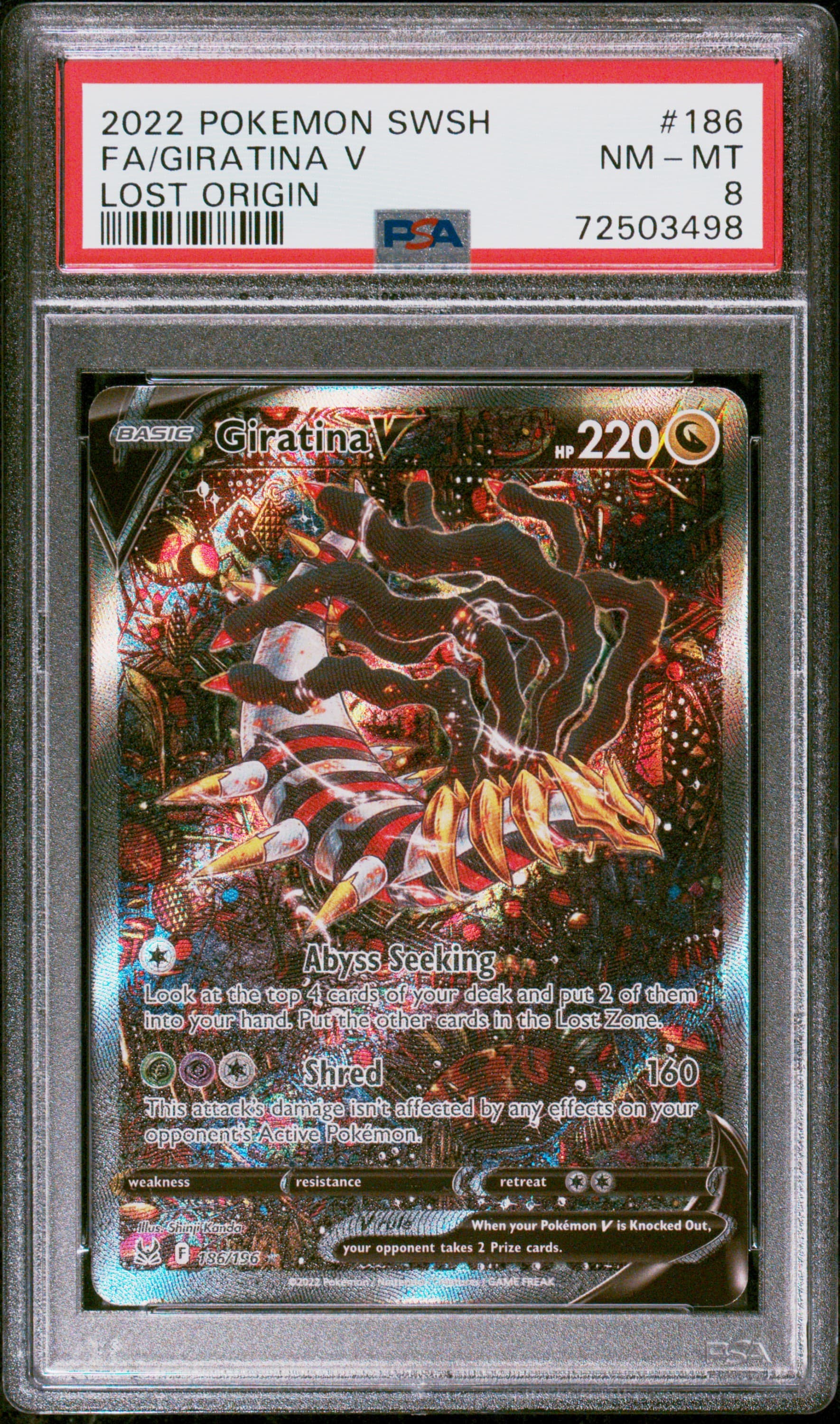 2022 POKEMON SWORD & SHIELD LOST ORIGIN FA/GIRATINA V #186 LOST ORIGIN NM-MT 8 72503498