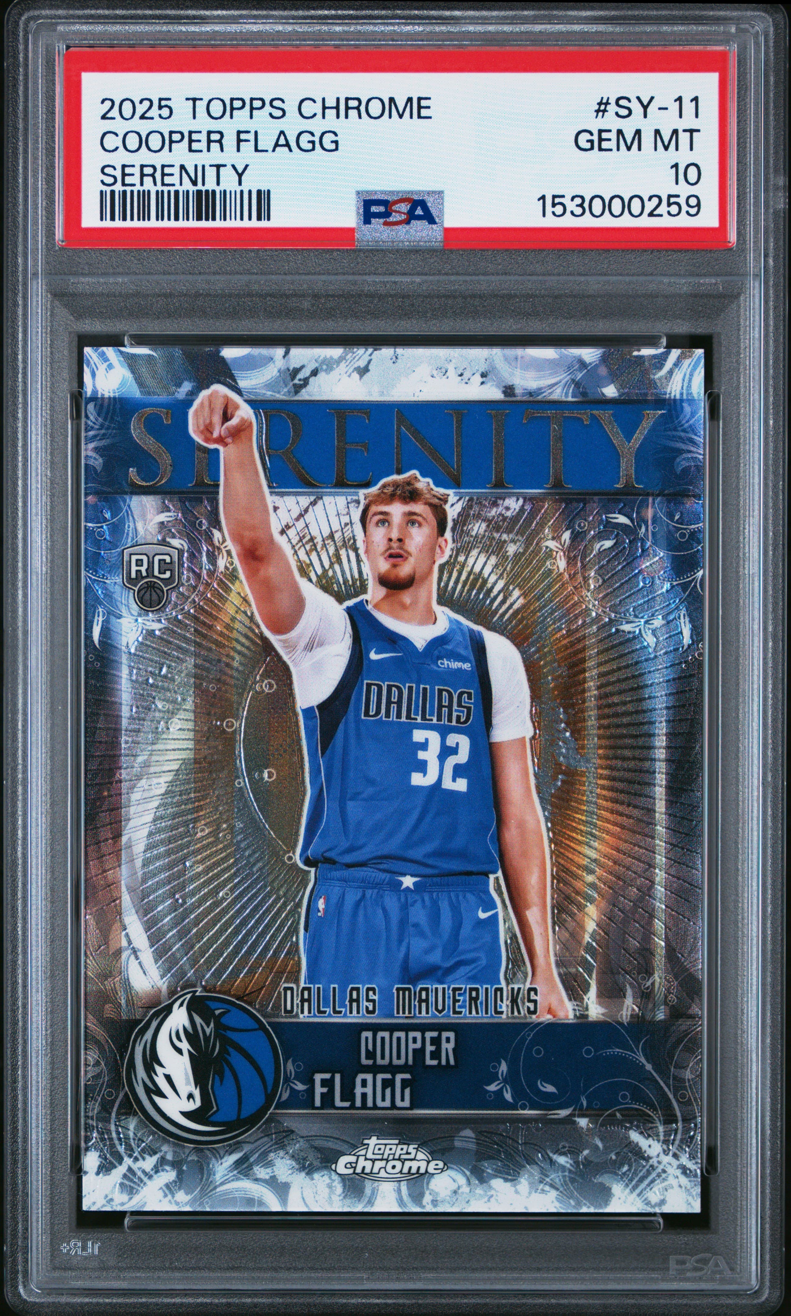 2025 TOPPS CHROME SERENITY COOPER FLAGG #SY-11 GEM MT 10 153000259