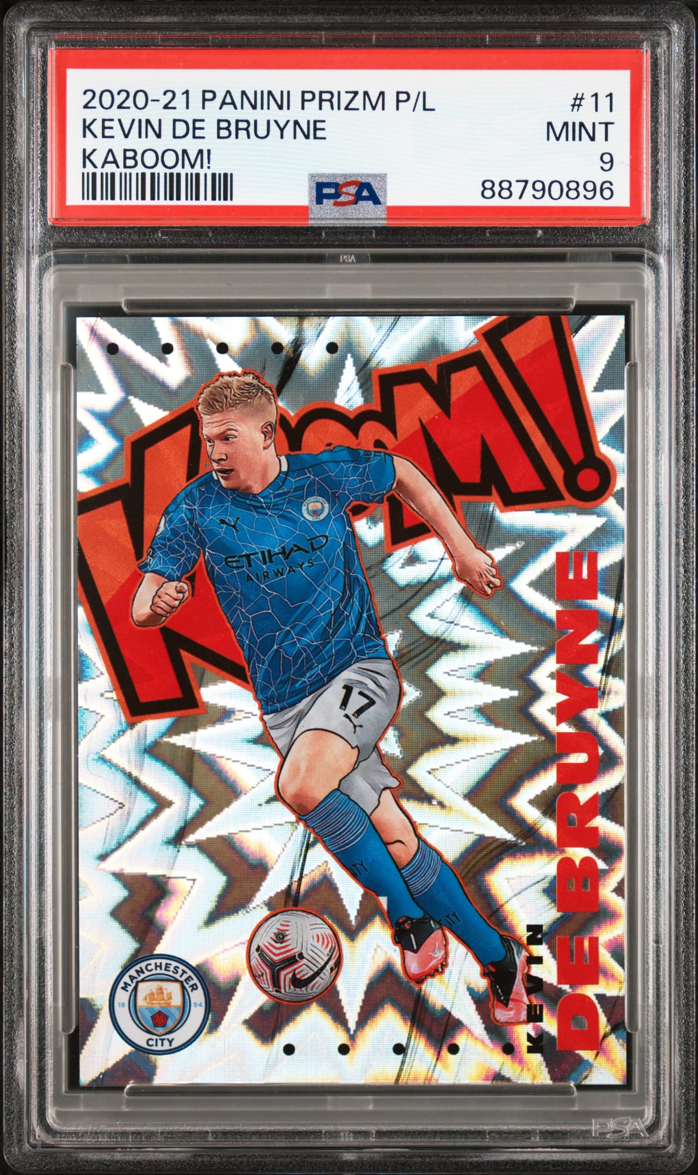 2020 PANINI PRIZM PREMIER LEAGUE KABOOM! KEVIN DE BRUYNE #11 KABOOM! MINT 9 88790896