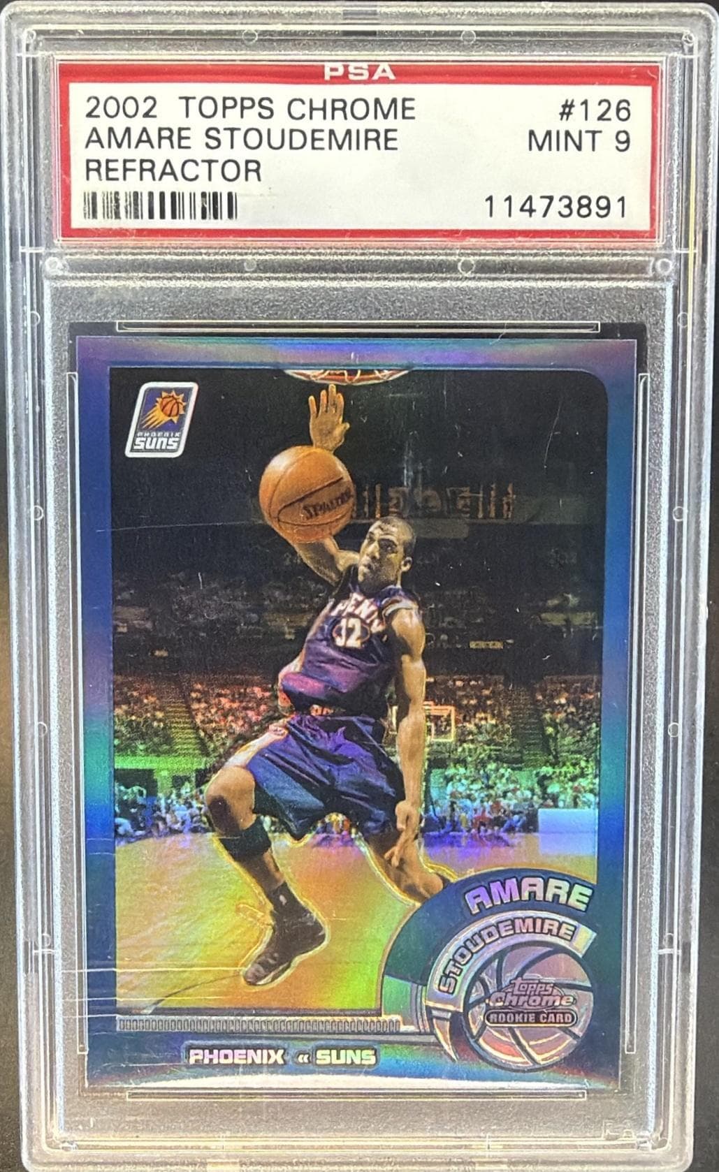 2002 TOPPS CHROME AMARE STOUDEMIRE #126 REFRACTOR MINT 9 11473891
