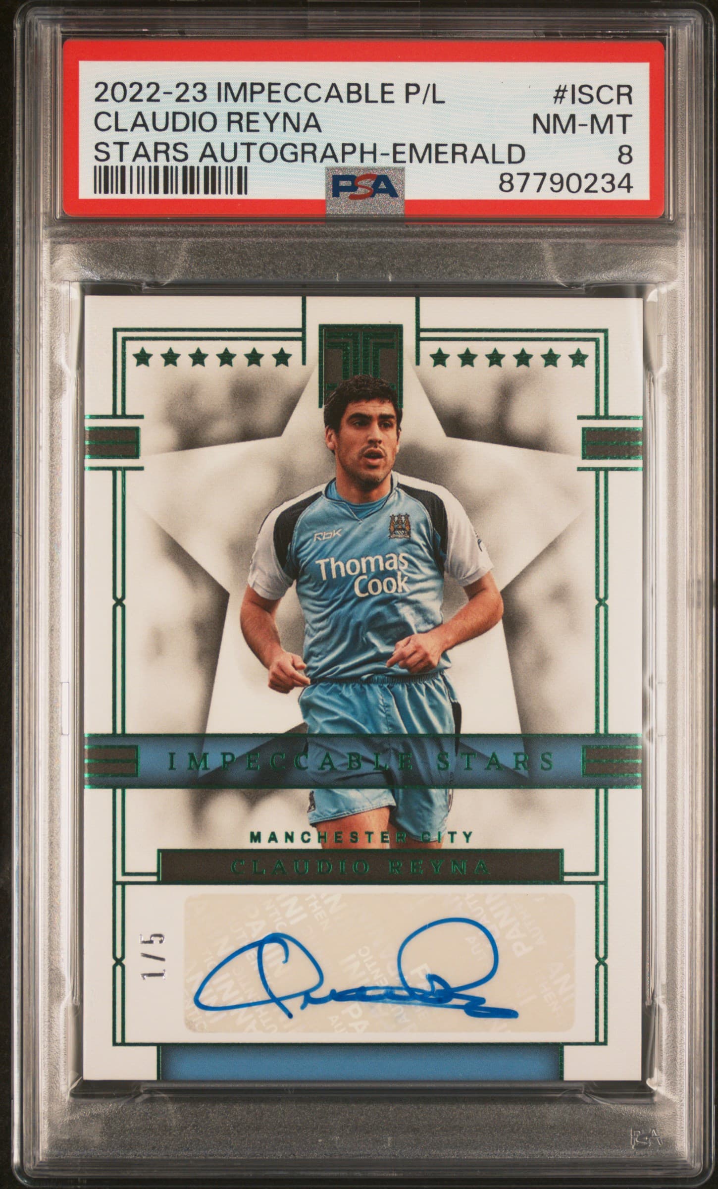 2022-23 PANINI IMPECCABLE PREMIER LEAGUE IMPECCABLE STARS AUTOGRAPHS CLAUDIO REYNA #ISCR STARS AUTOGRAPH-EMERALD NM-MT 8 87790234