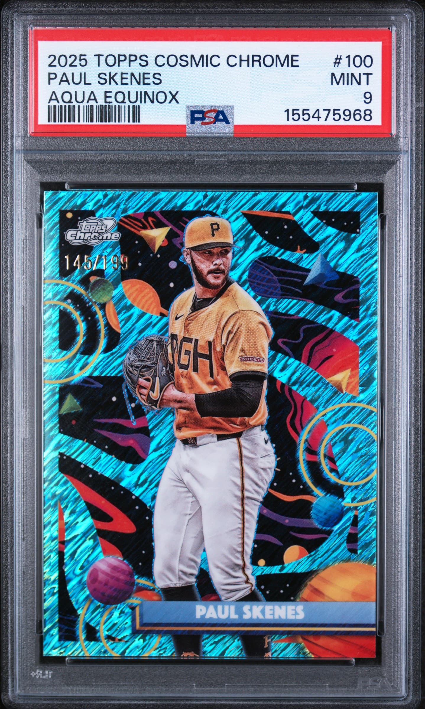 2025 TOPPS COSMIC CHROME PAUL SKENES #100 AQUA EQUINOX MINT 9 155475968