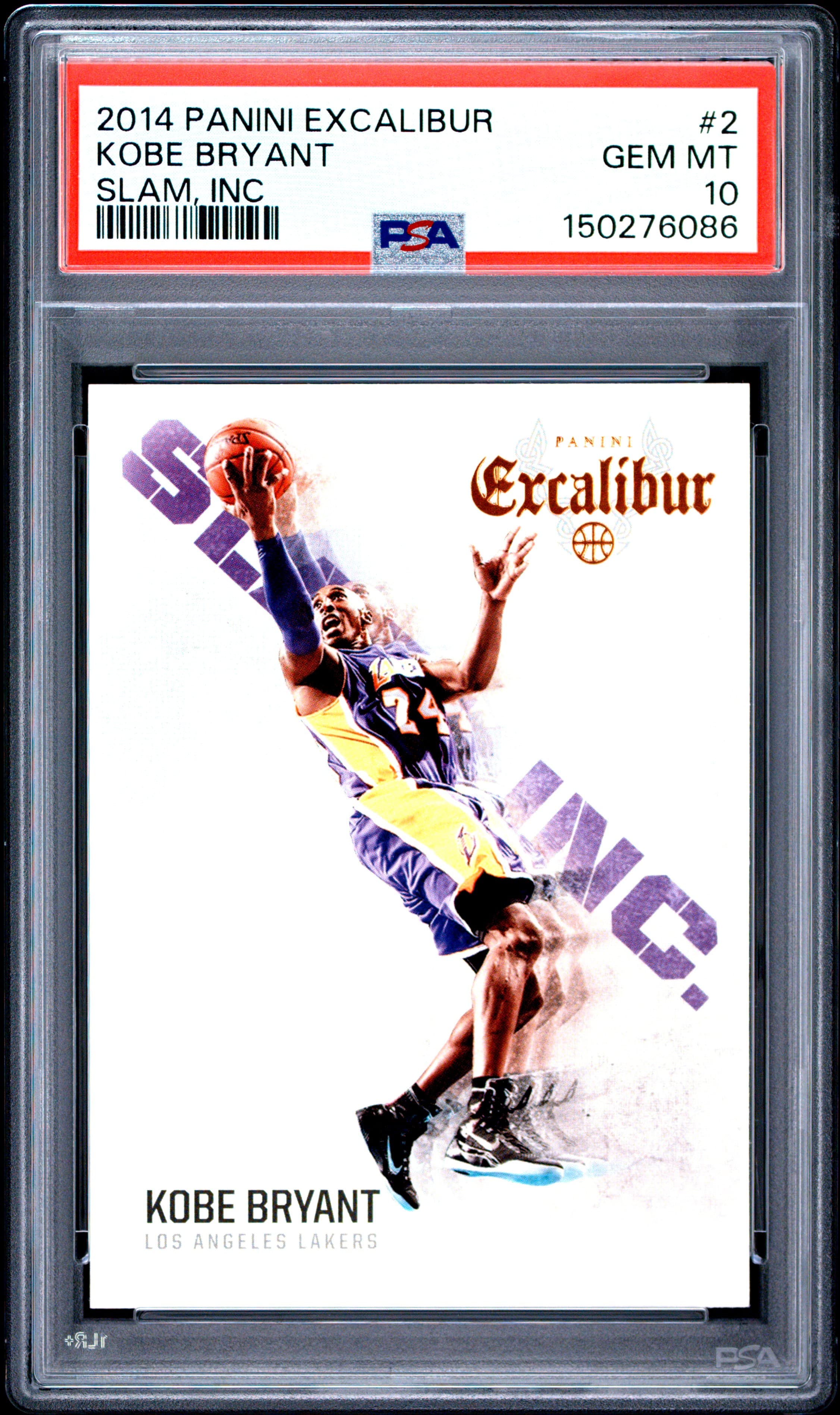 2014 PANINI EXCALIBUR SLAM, INC KOBE BRYANT #2 SLAM, INC GEM MT 10 150276086
