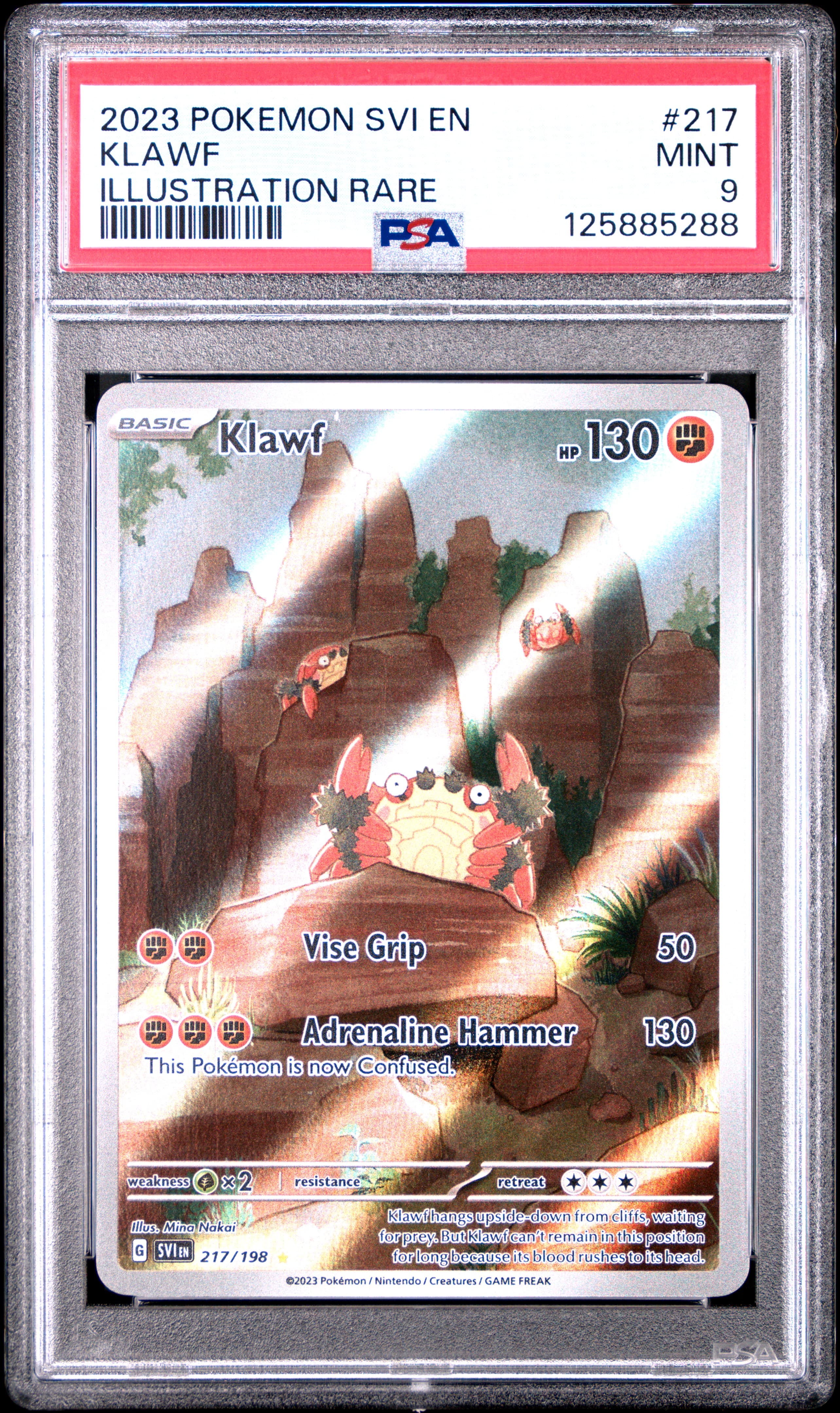2023 POKEMON SVI EN-SCARLET & VIOLET KLAWF #217 ILLUSTRATION RARE MINT 9 125885288