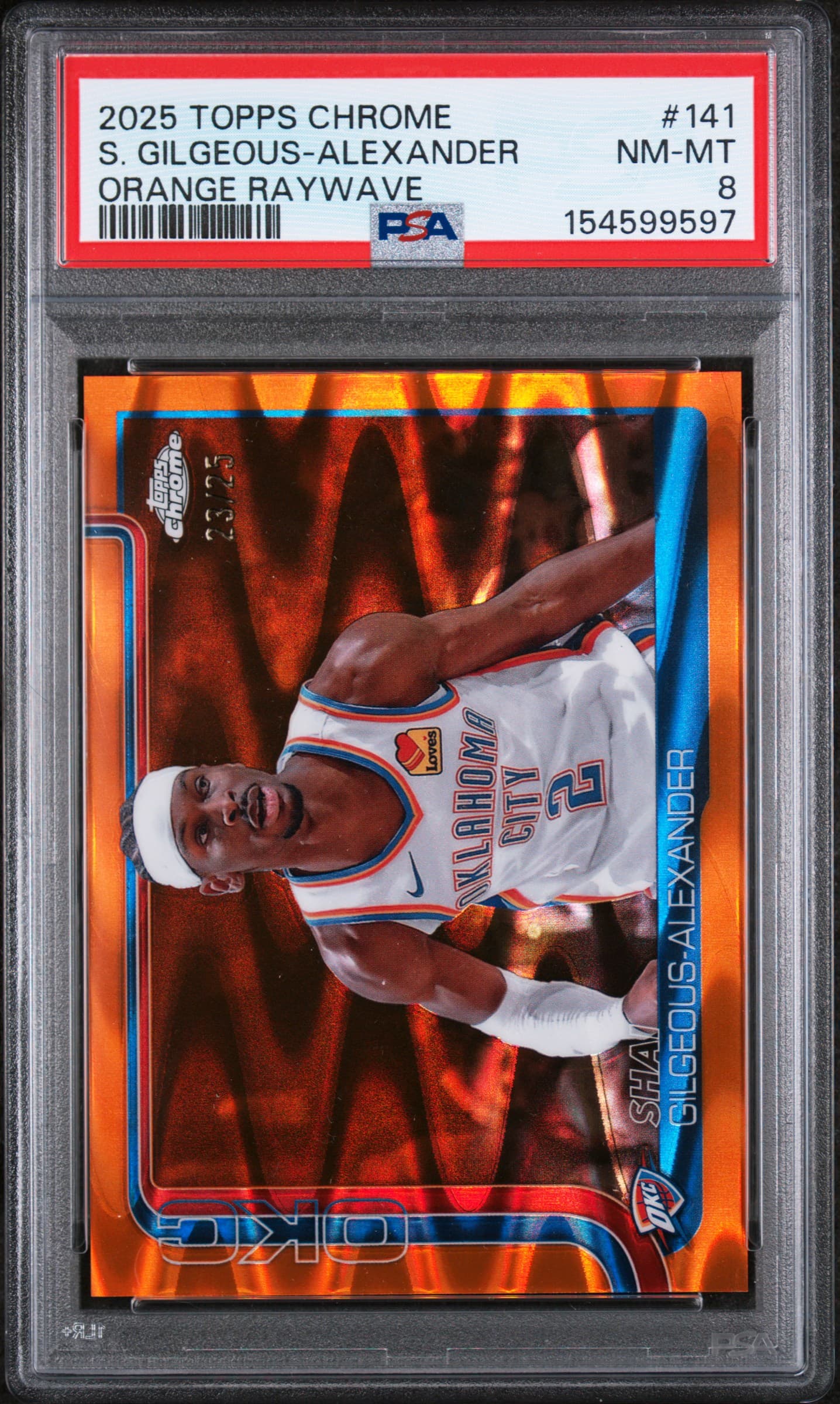 2025 TOPPS CHROME S. GILGEOUS-ALEXANDER #141 ORANGE RAYWAVE NM-MT 8 154599597