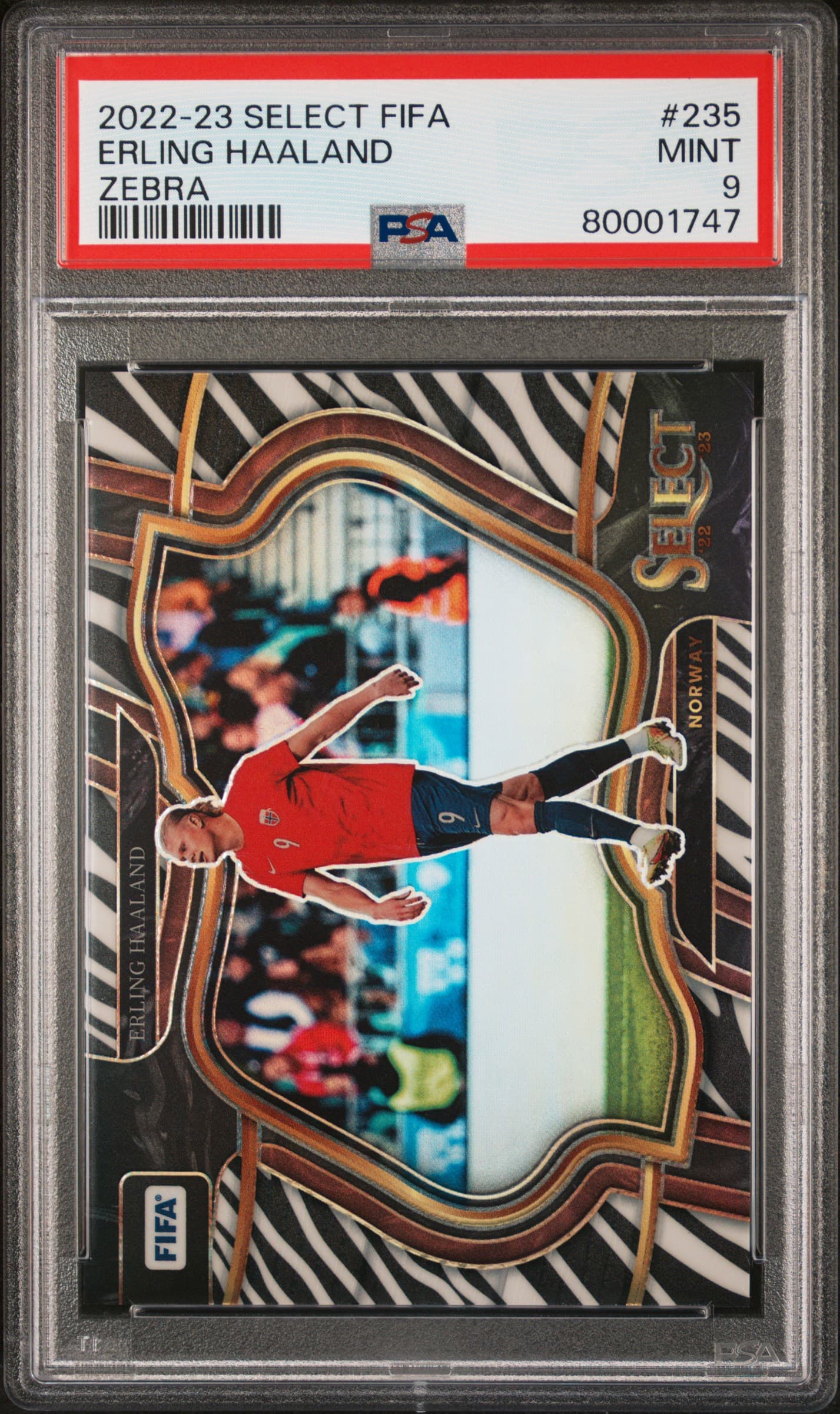2022 PANINI SELECT FIFA ERLING HAALAND #235 ZEBRA MINT 9 80001747