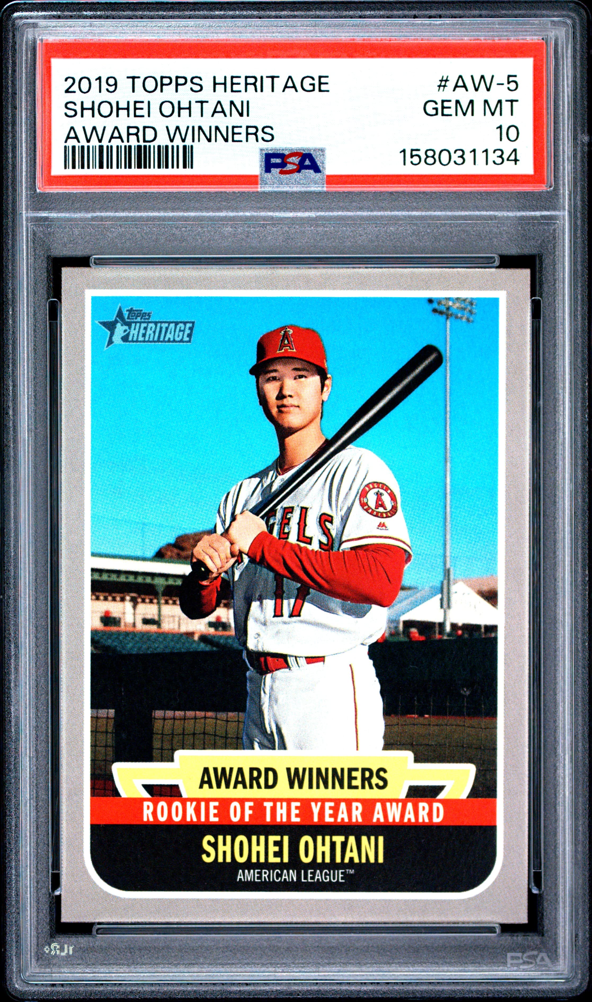 2019 TOPPS HERITAGE AWARD WINNERS SHOHEI OHTANI #AW-5 AWARD WINNERS GEM MT 10 158031134