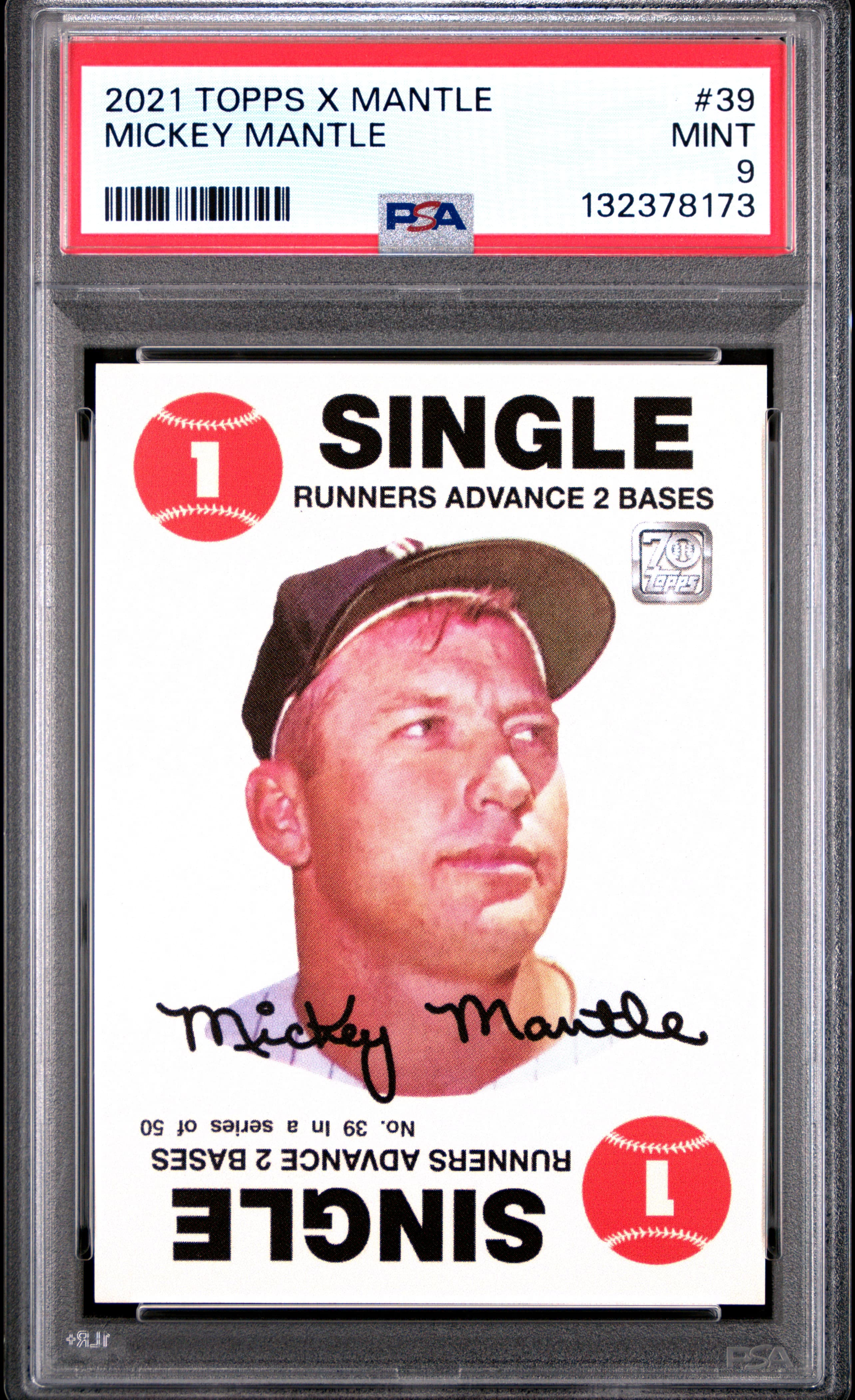2021 TOPPS X MICKEY MANTLE COLLECTION MICKEY MANTLE #39 MINT 9 132378173