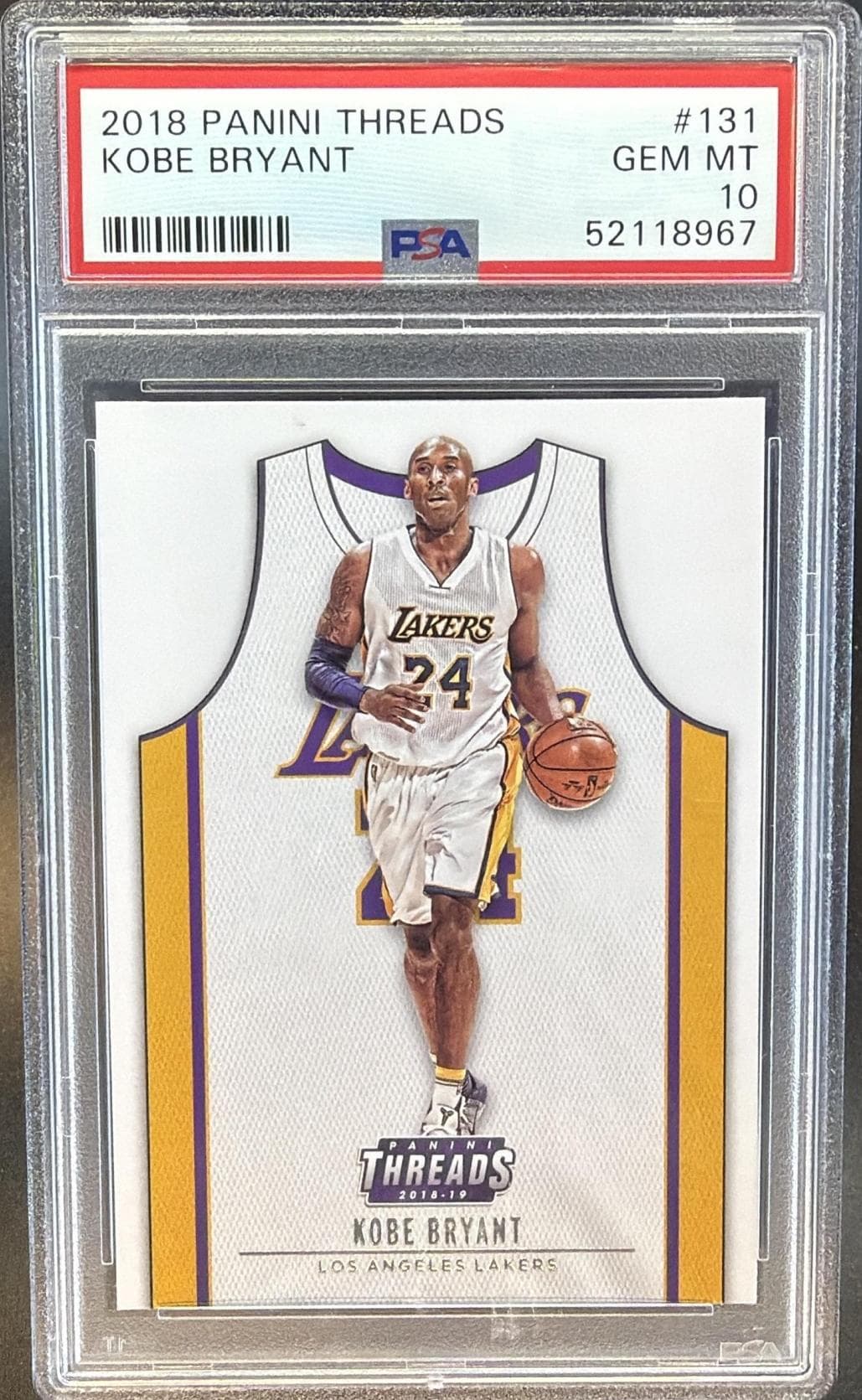 2018 PANINI THREADS KOBE BRYANT #131 GEM MT 10 52118967