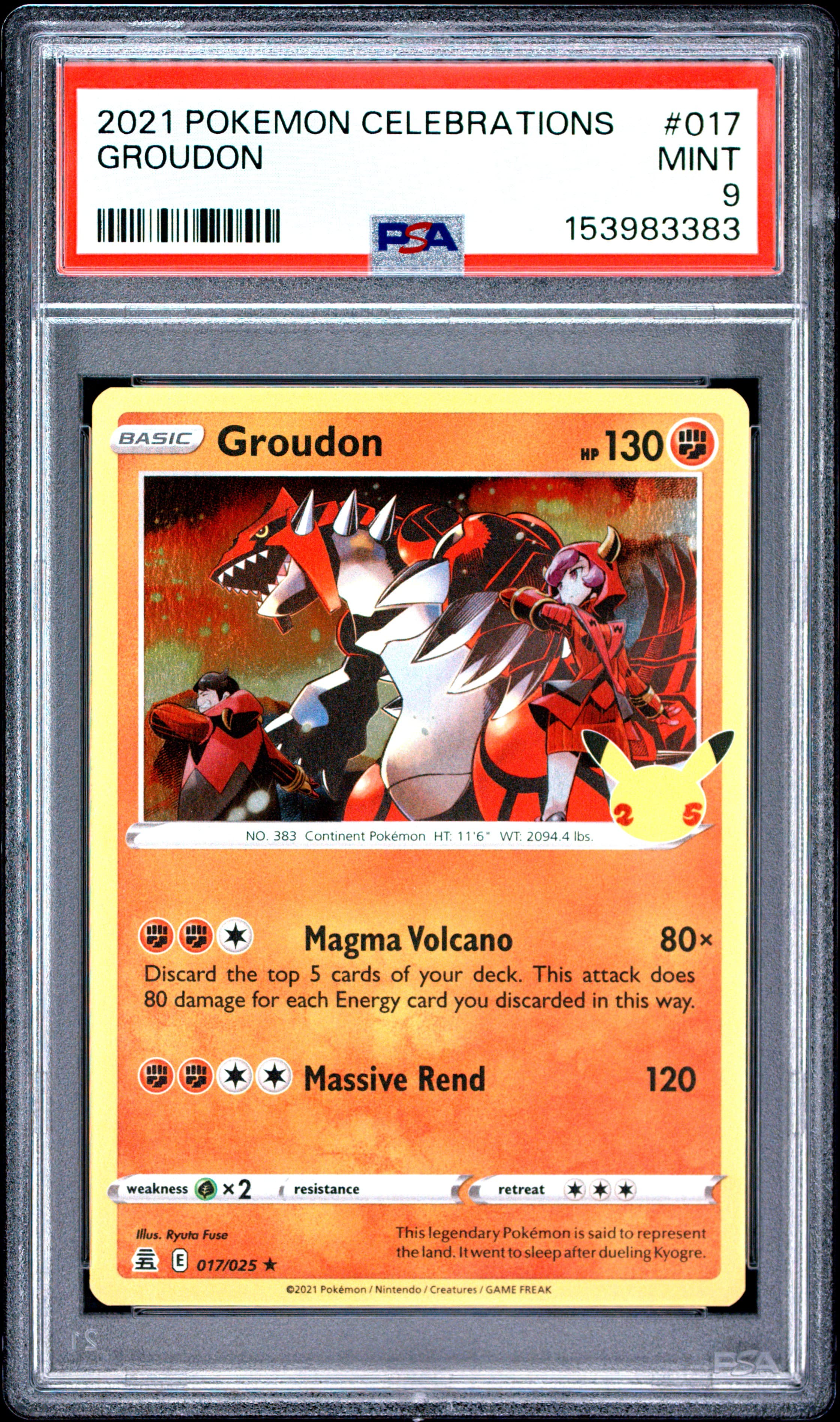 2021 POKEMON CELEBRATIONS GROUDON #017 MINT 9 153983383