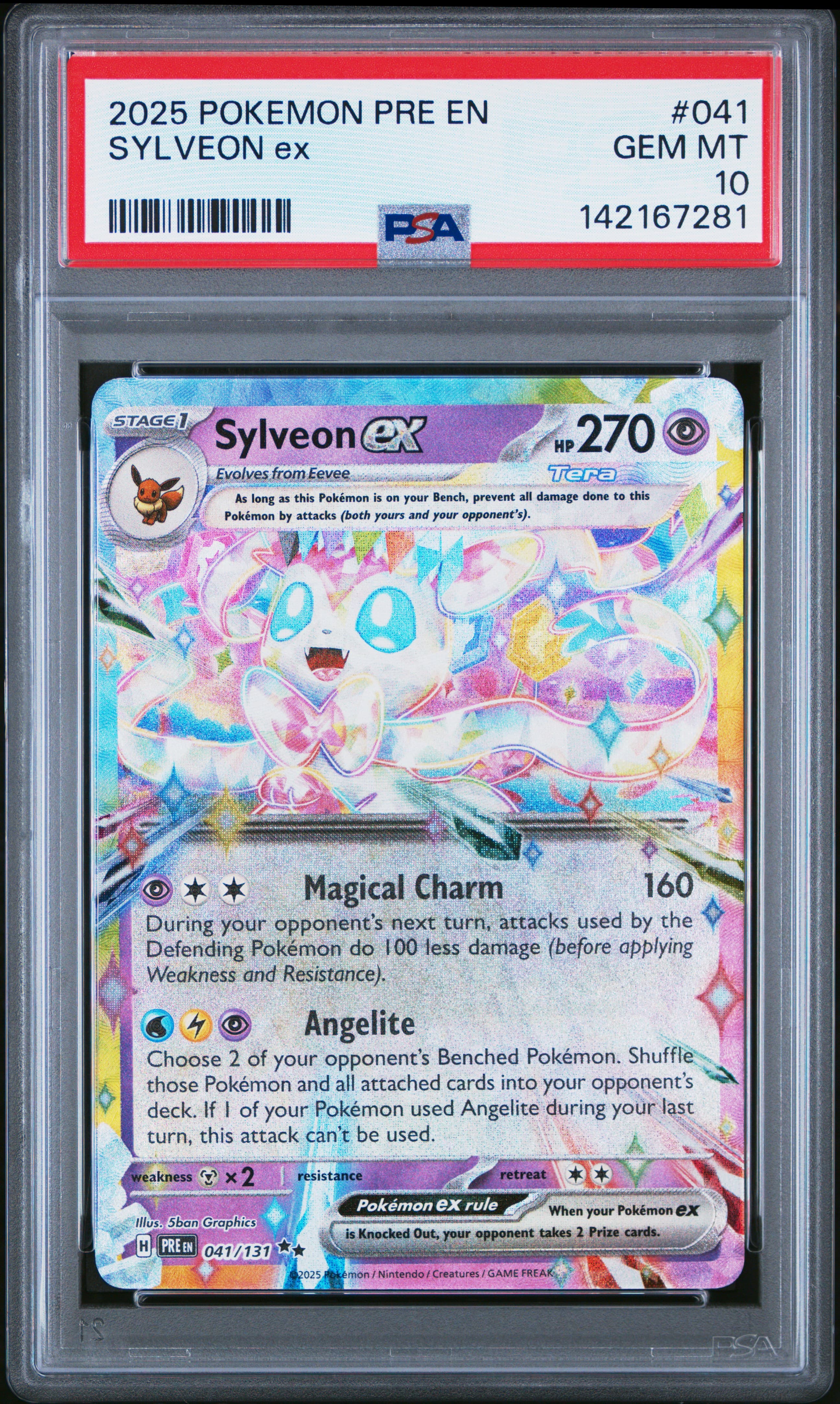 2025 POKEMON PRE EN-PRISMATIC EVOLUTIONS SYLVEON ex #041 GEM MT 10 142167281