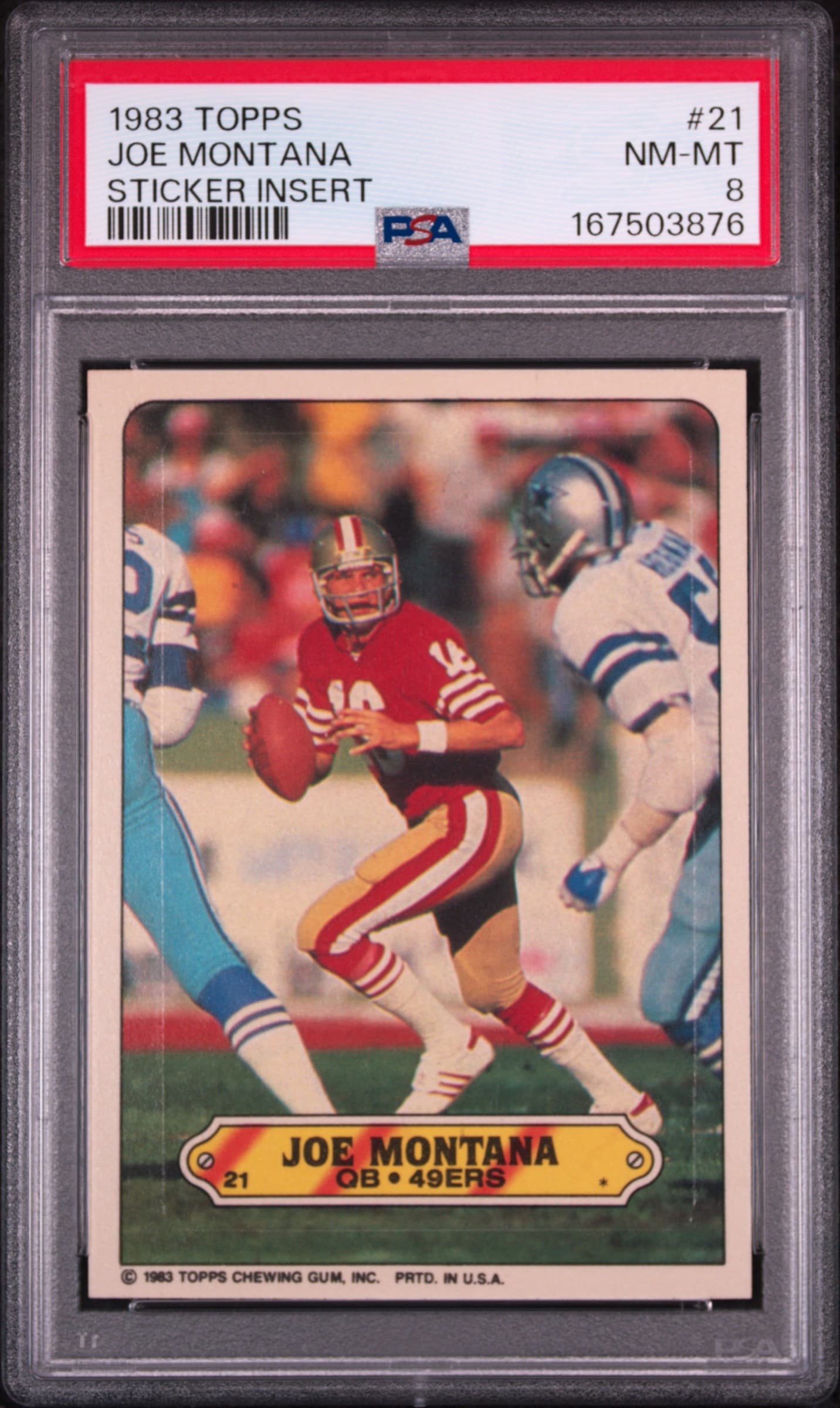 1983 TOPPS STICKERS INSERT JOE MONTANA #21 STICKER INSERT NM-MT 8 167503876
