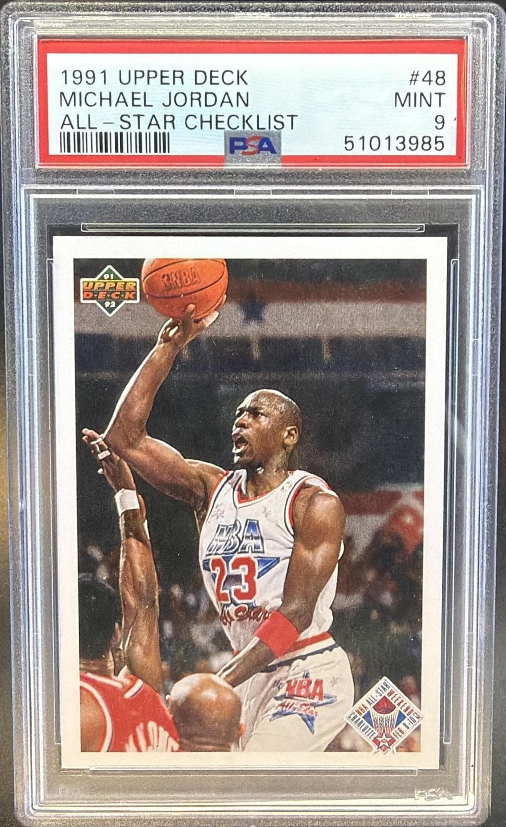 1991 UPPER DECK MICHAEL JORDAN #48 ALL-STAR CHECKLIST MINT 9 51013985