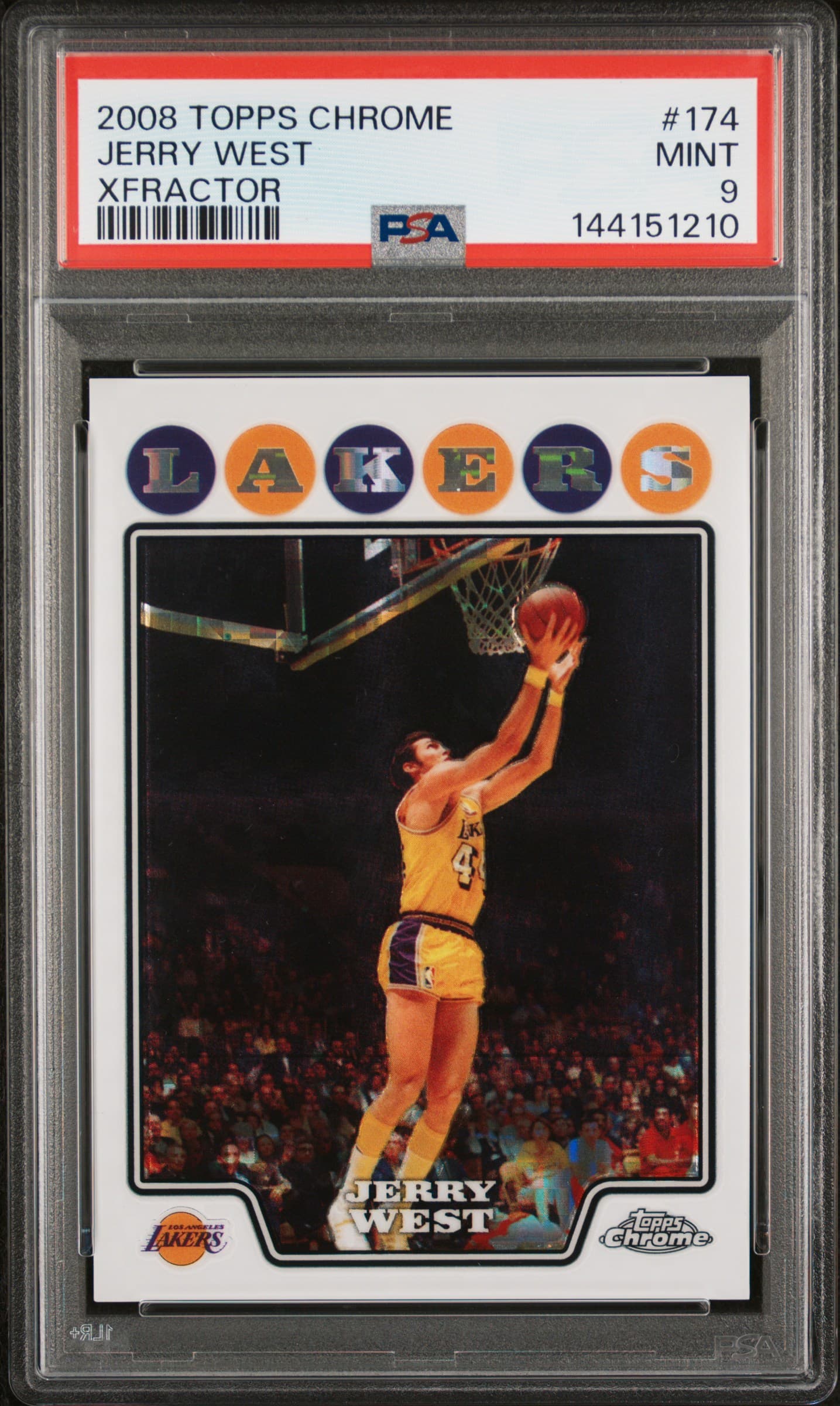 2008 TOPPS CHROME JERRY WEST #174 XFRACTOR MINT 9 144151210