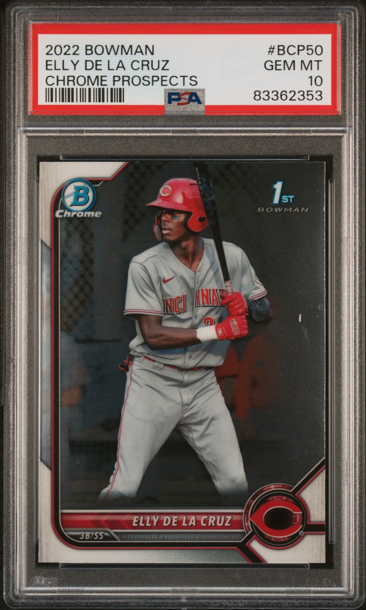 2022 BOWMAN CHROME PROSPECTS ELLY DE LA CRUZ #BCP50 CHROME PROSPECTS GEM MT 10 83362353