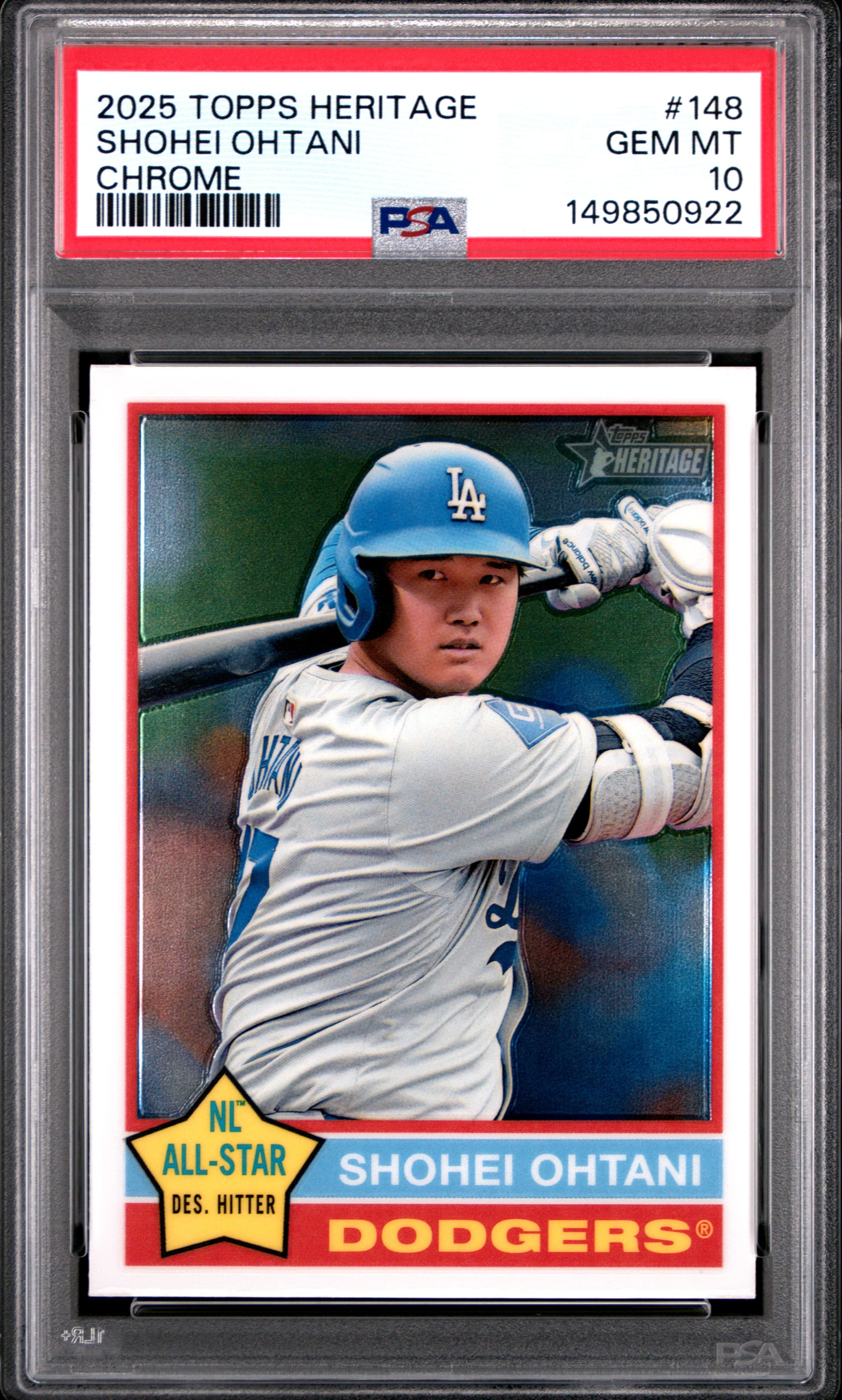 2025 TOPPS HERITAGE SHOHEI OHTANI #148 CHROME GEM MT 10 149850922